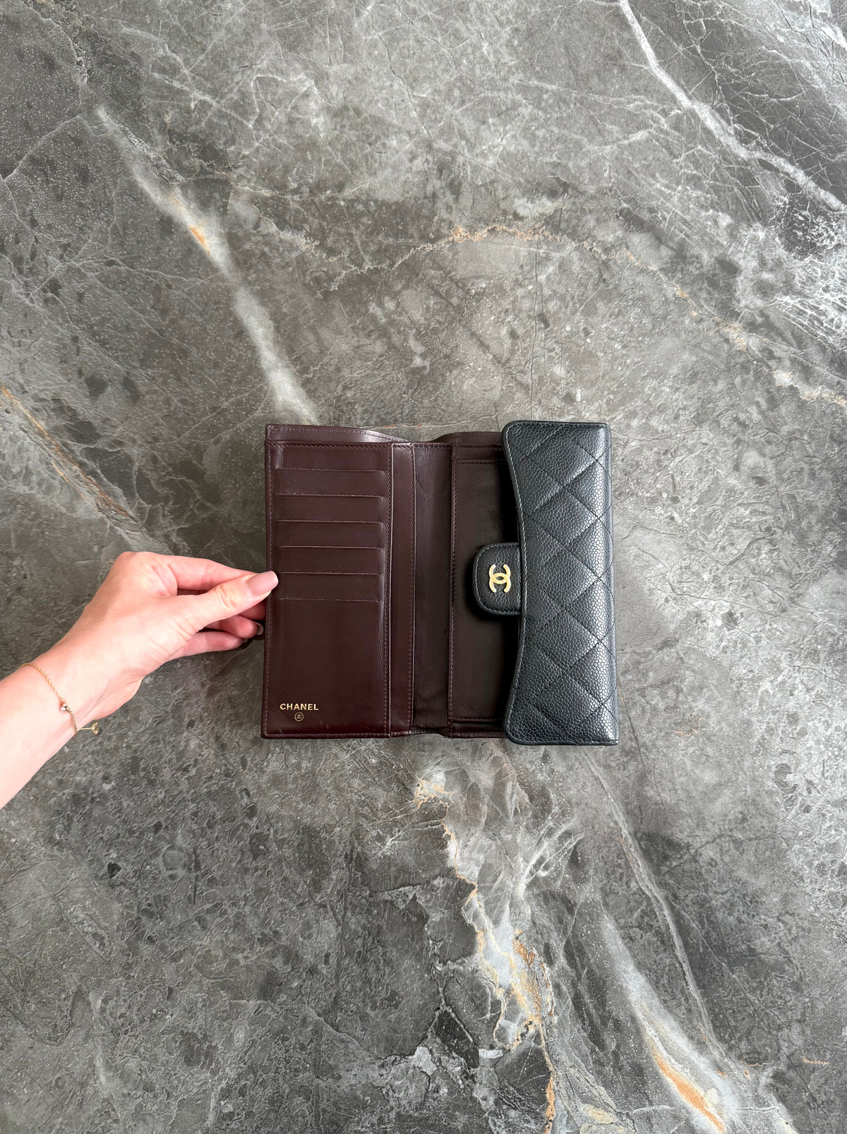 Chanel Caviar Timeless Classic Wallet Gold HW