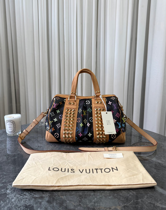 Louis Vuitton x Takashi Murakami Courtney MM, černý Monogram Multicolore – Treasures Prague