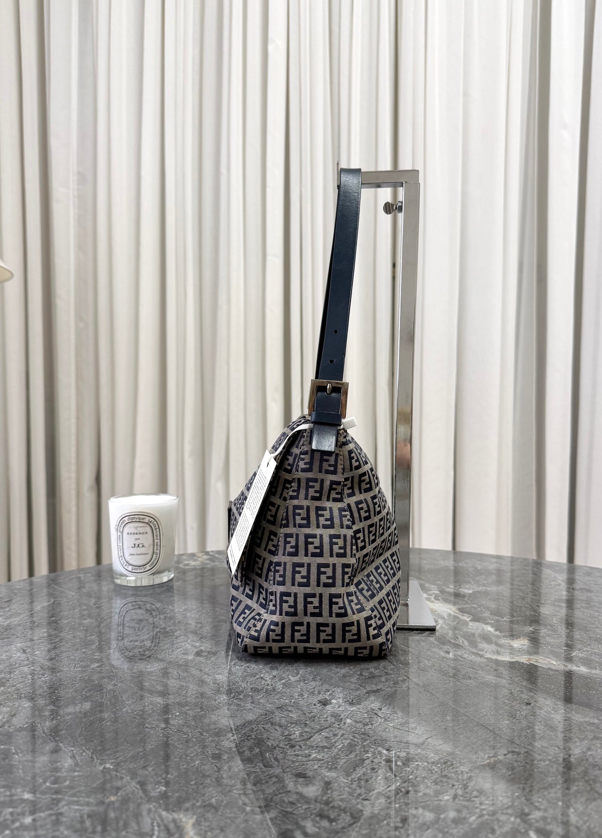 Fendi Zucca Mamma Baguette Bag Navy
