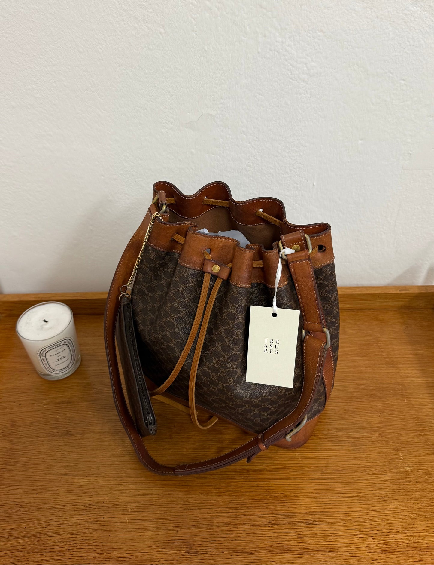 CELINE MACADAM BUCKET BAG & POUCH