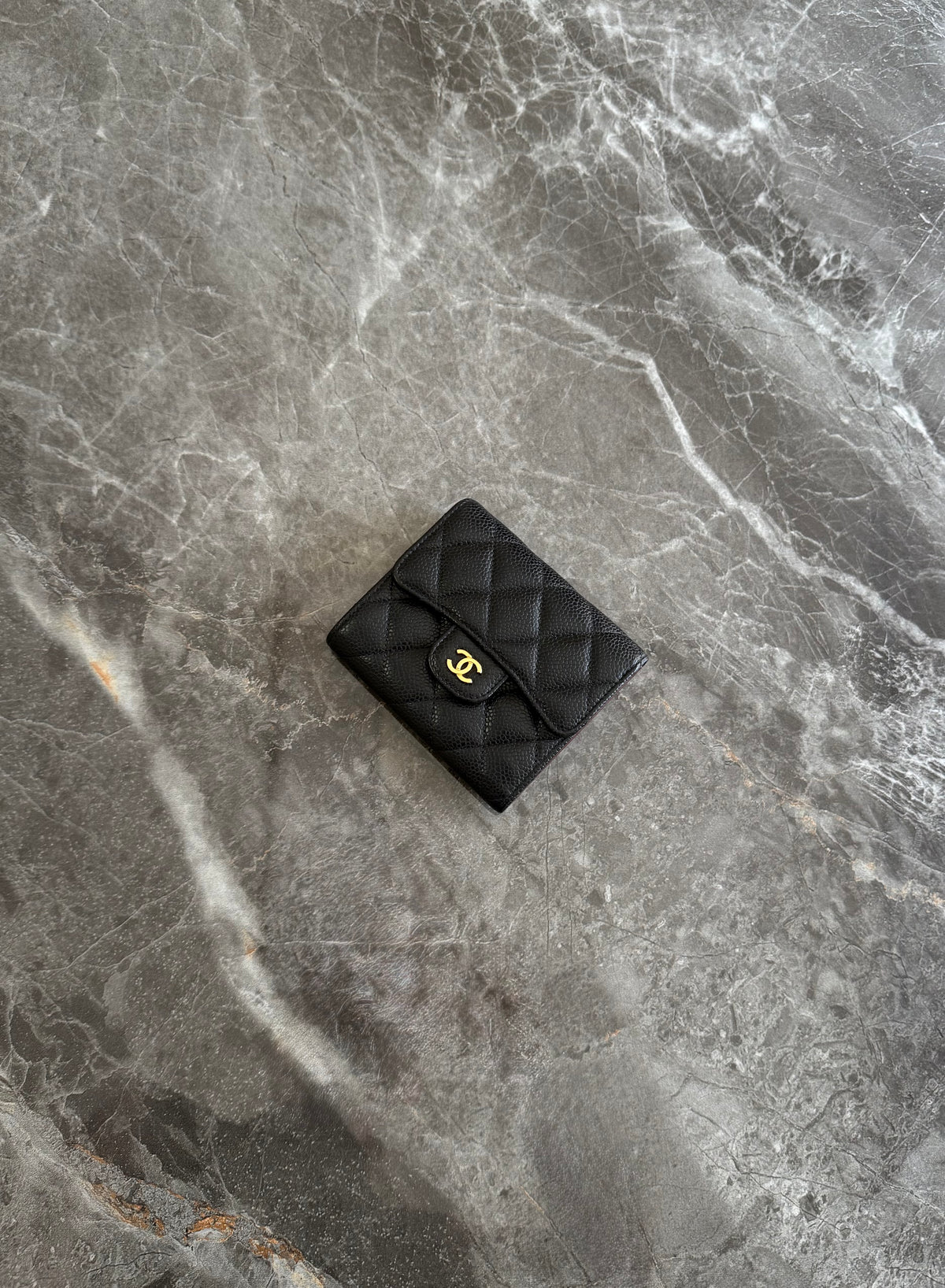 Chanel Caviar Wallet Gold HW Series 24