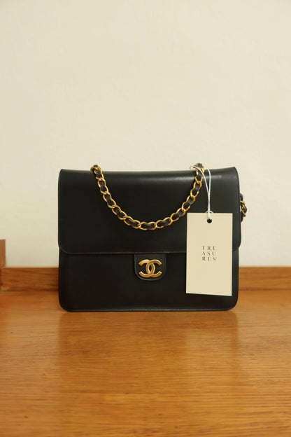 CHANEL BOX CALF SINGLE FLAP