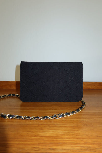CHANEL BLACK WOC WALLET ON CHAIN