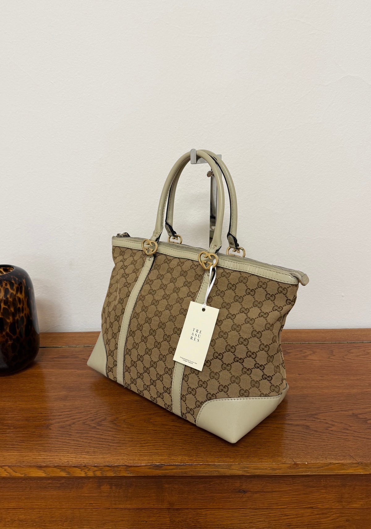 Gucci Heart GG Monogram Shopper Tote Bag