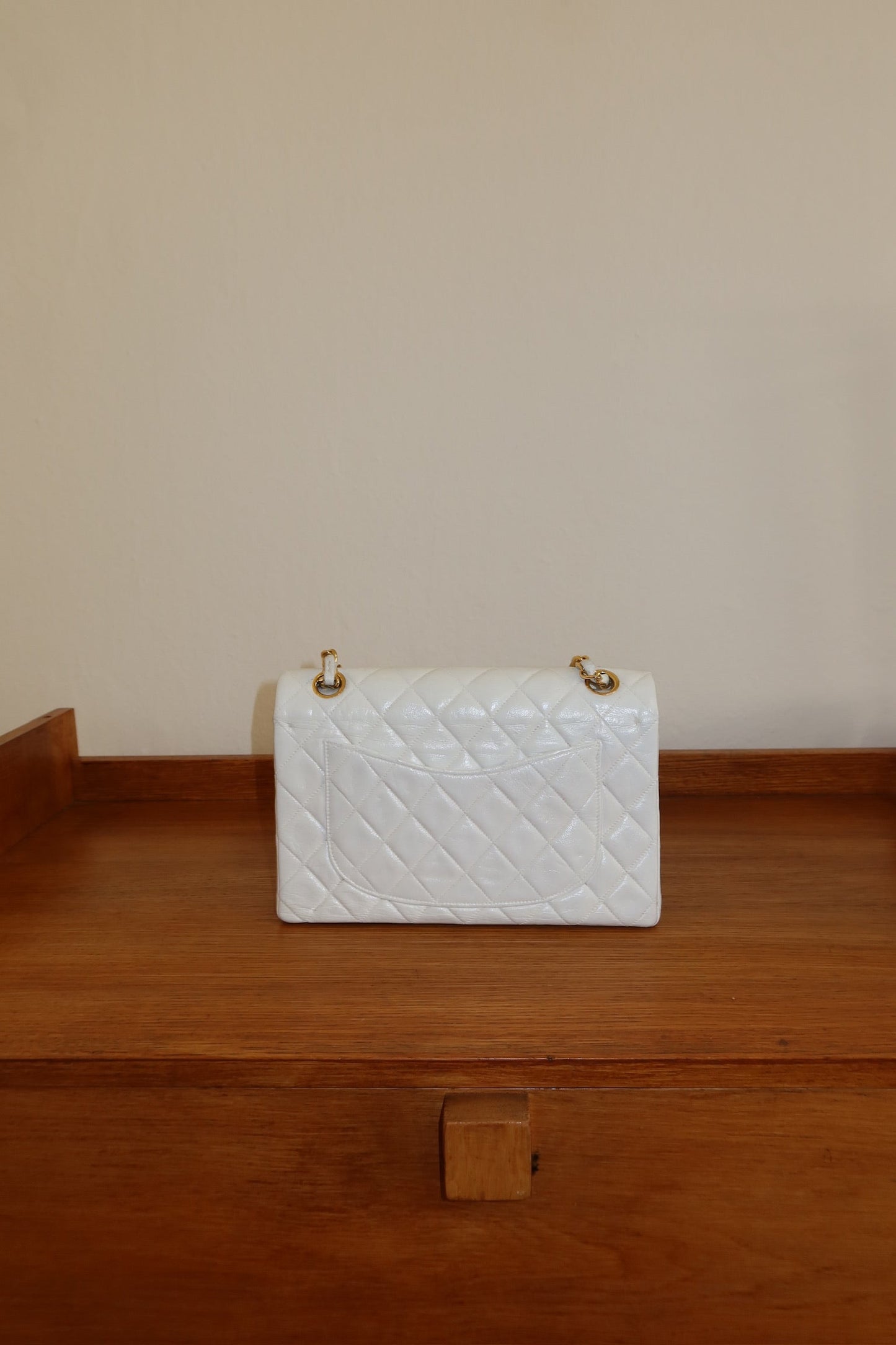CHANEL DOUBLE FLAP BAG SMALL IN WHITE