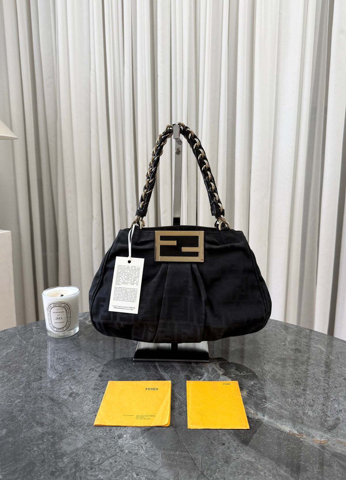 Fendi Mia Zucca Small Shoulder Bag Black