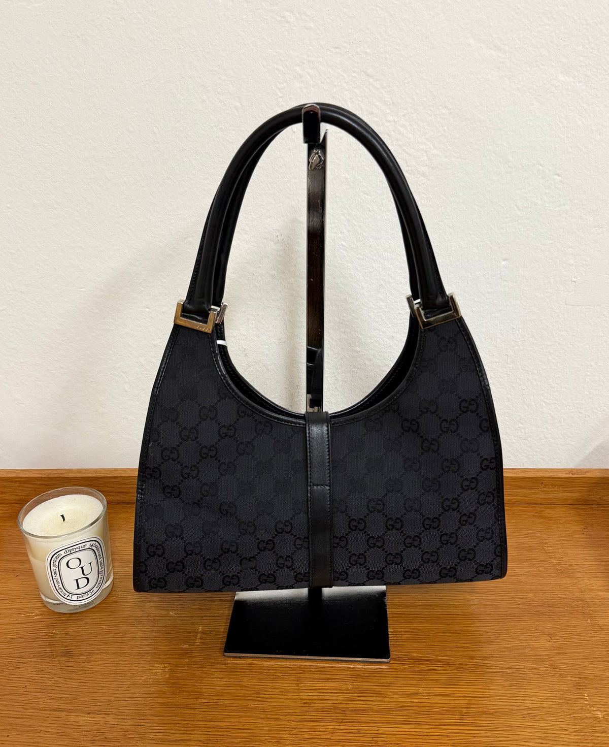 GUCCI JACKIE GG MONOGRAM BLACK BAG