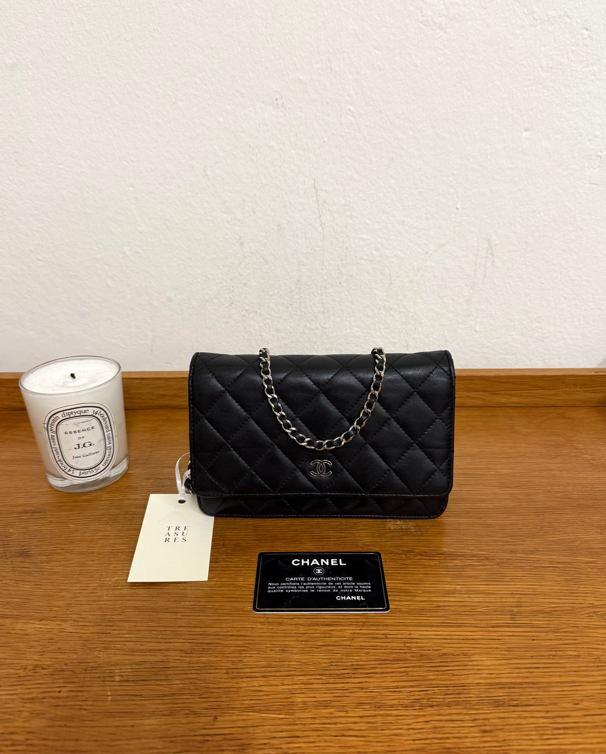 CHANEL WOC BLACK LAMBSKIN