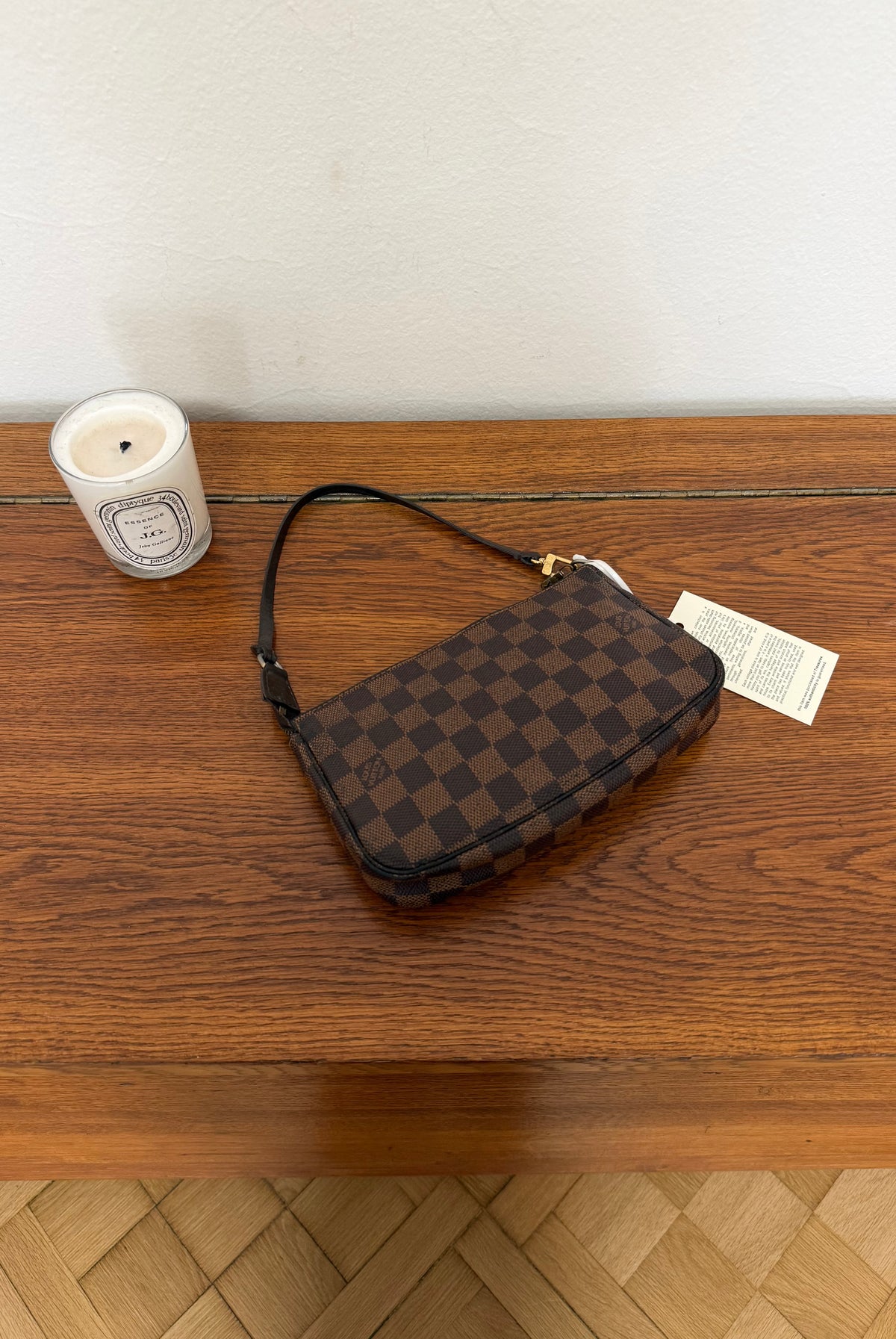 LV Pochette Damier Ebene Canvas