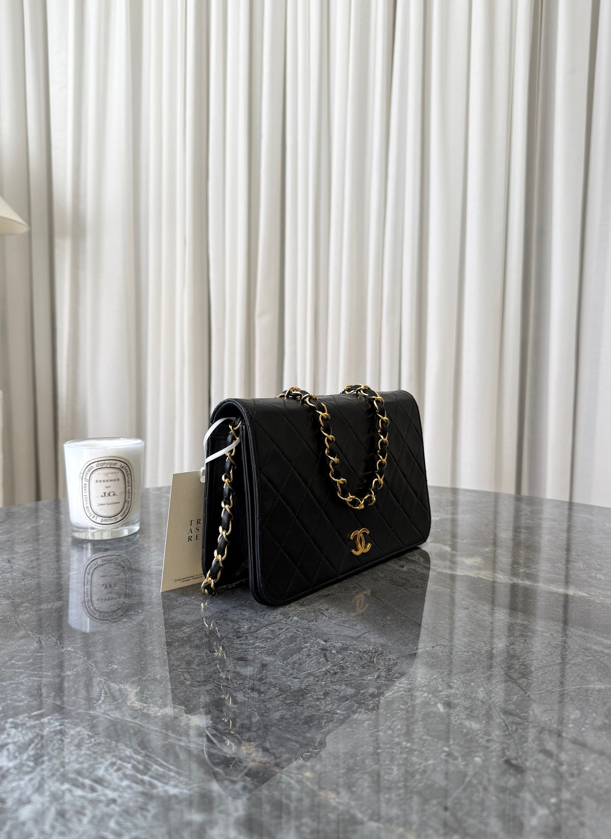 Chanel Black Timeless Classic Single Flap Lambskin 24K Gold HW