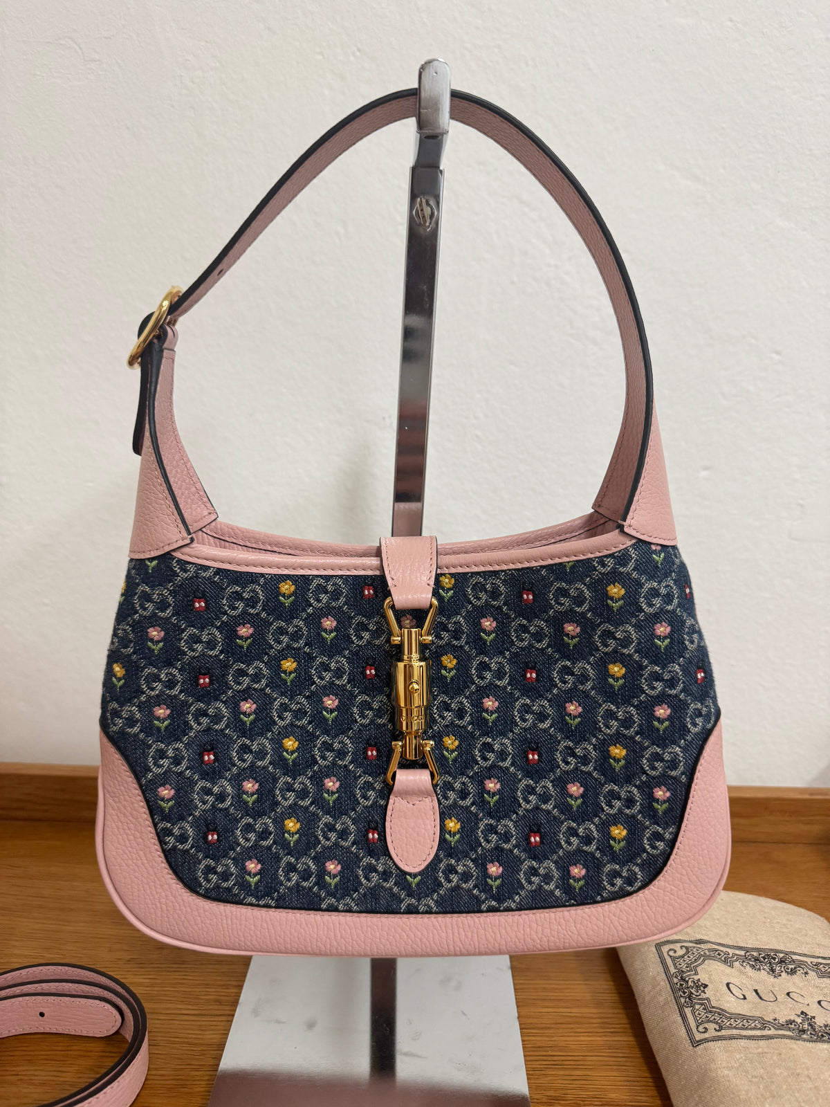 GUCCI JACKIE 1961 FLORAL DENIM