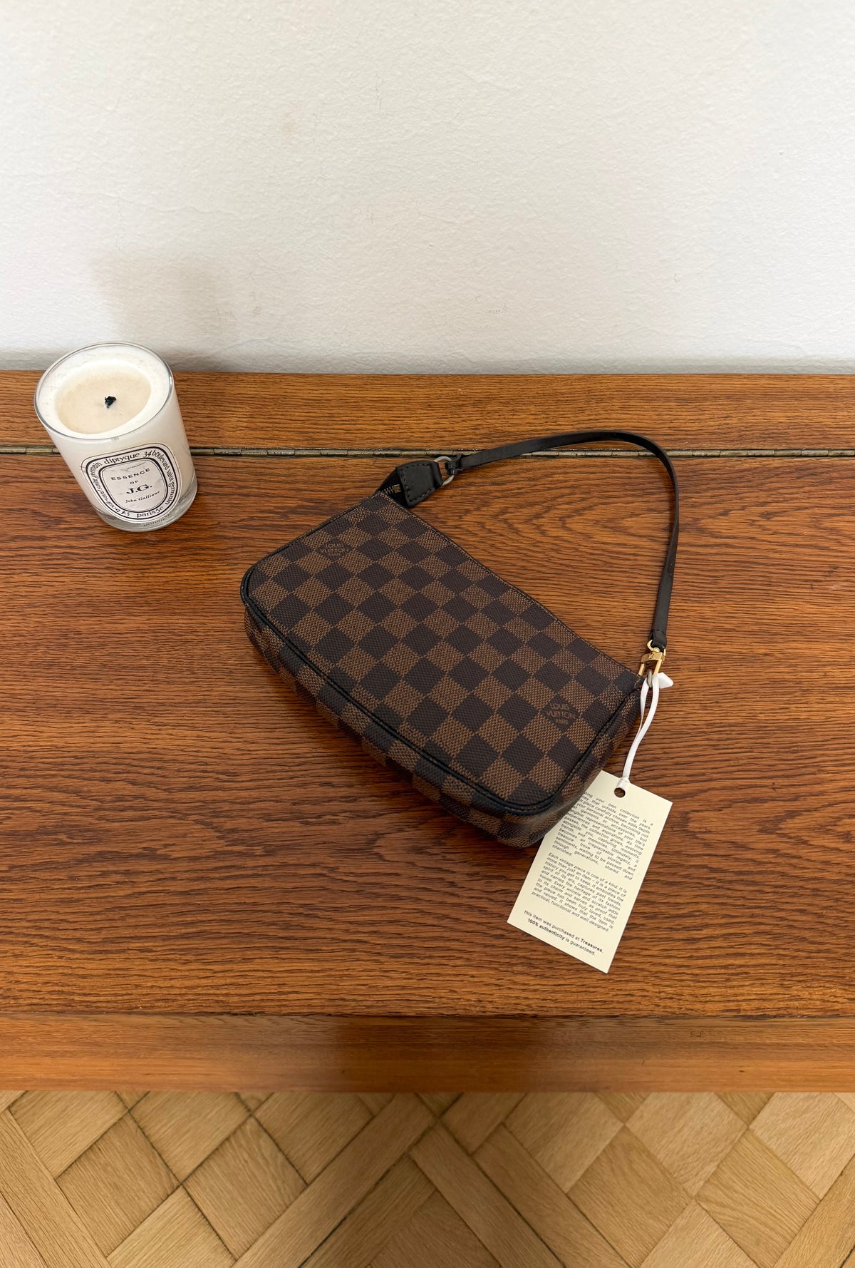 LV Pochette Damier Ebene Canvas