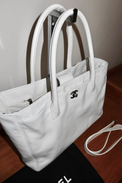 CHANEL EXECUTIVE TOTE BAG WHITE