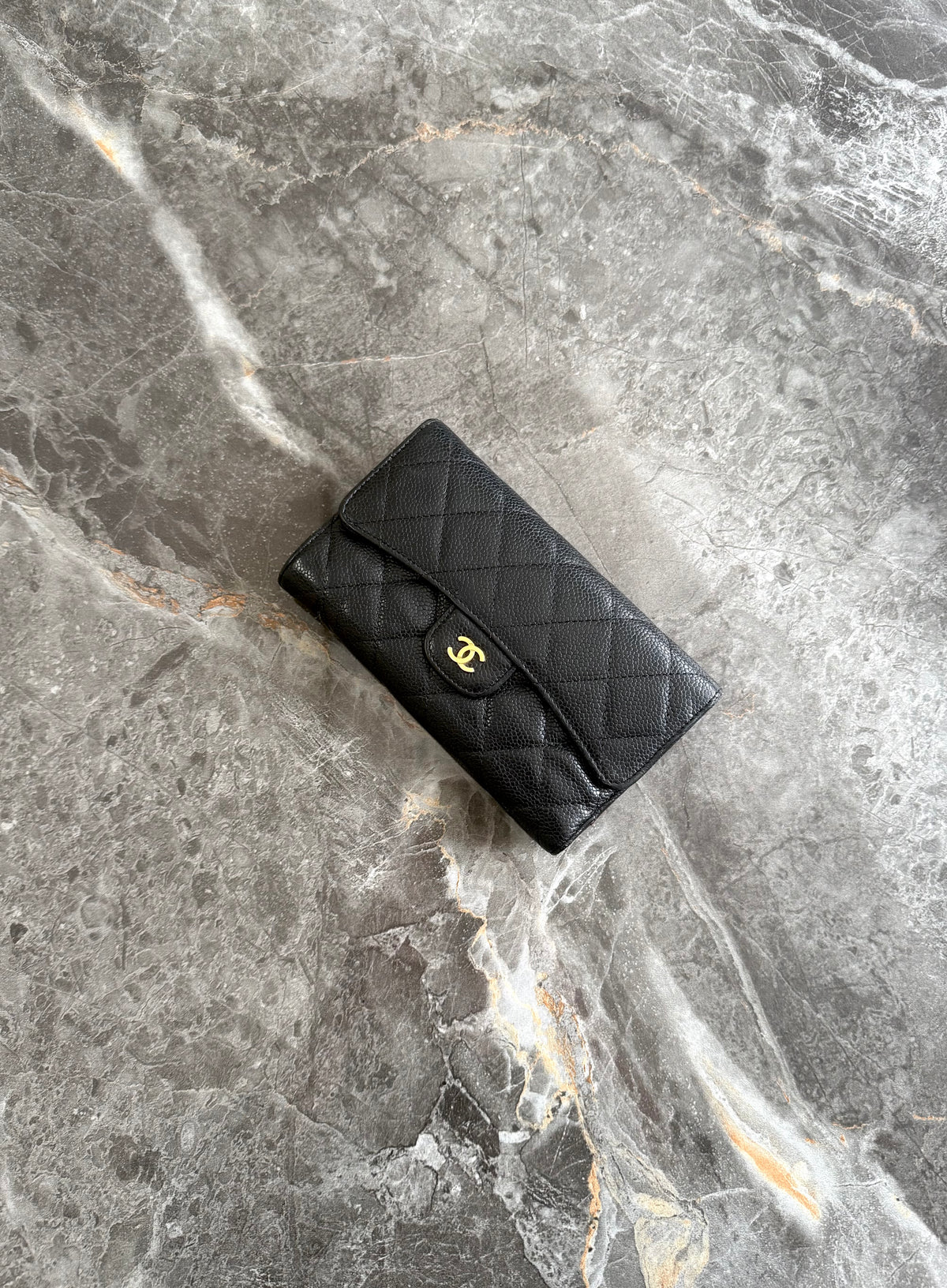 Chanel Caviar Timeless Classic Wallet Gold HW