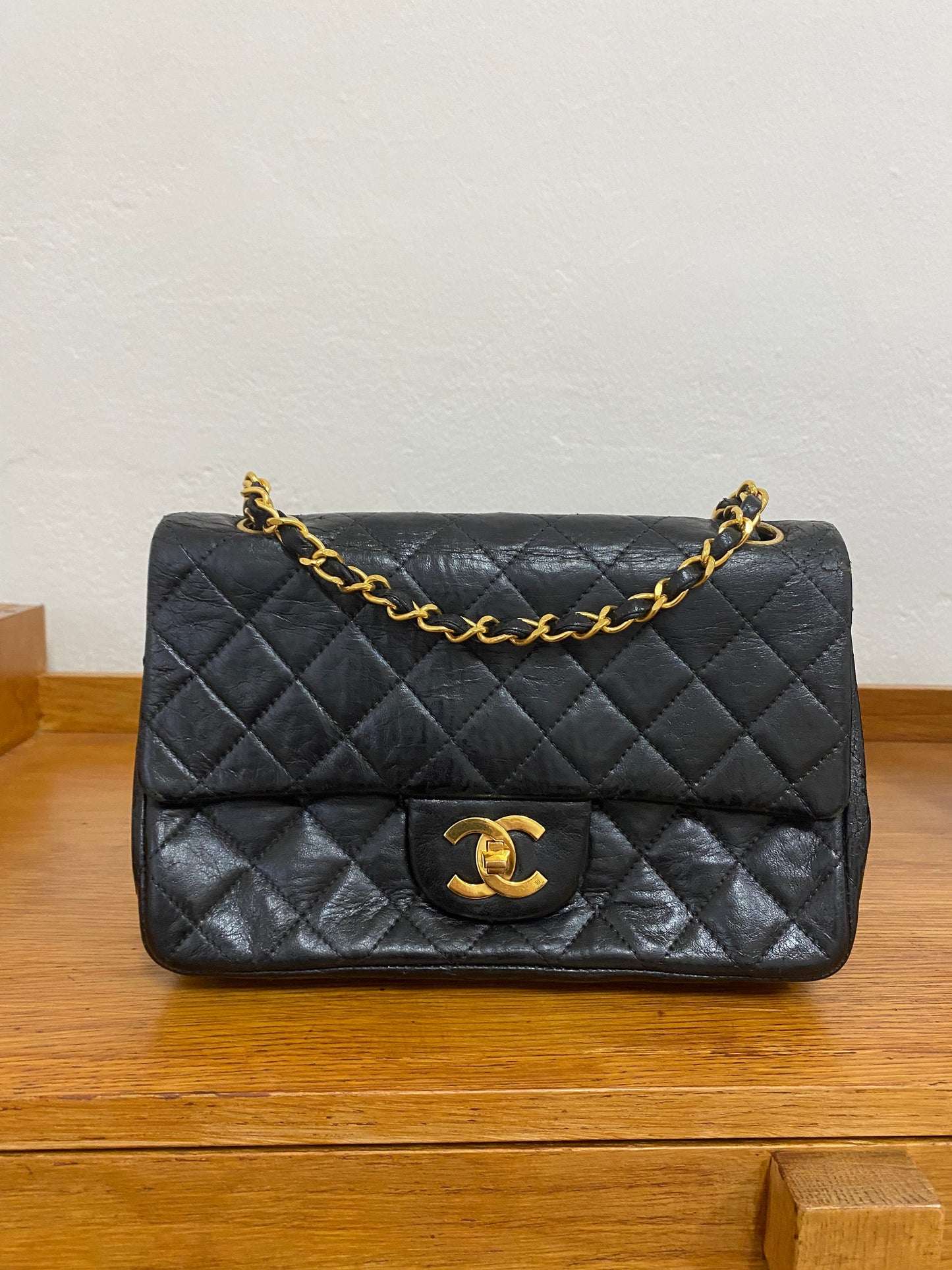 CHANEL REVERSE CC DOUBLE FLAP BAG