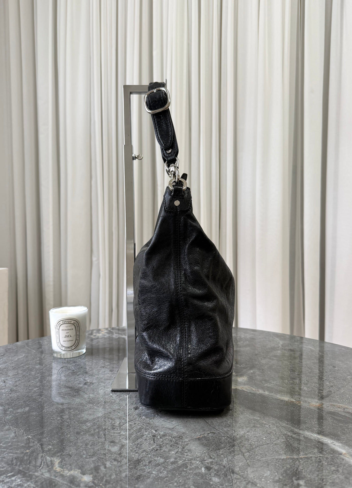 Celine Triomphe Hobo Bag Black