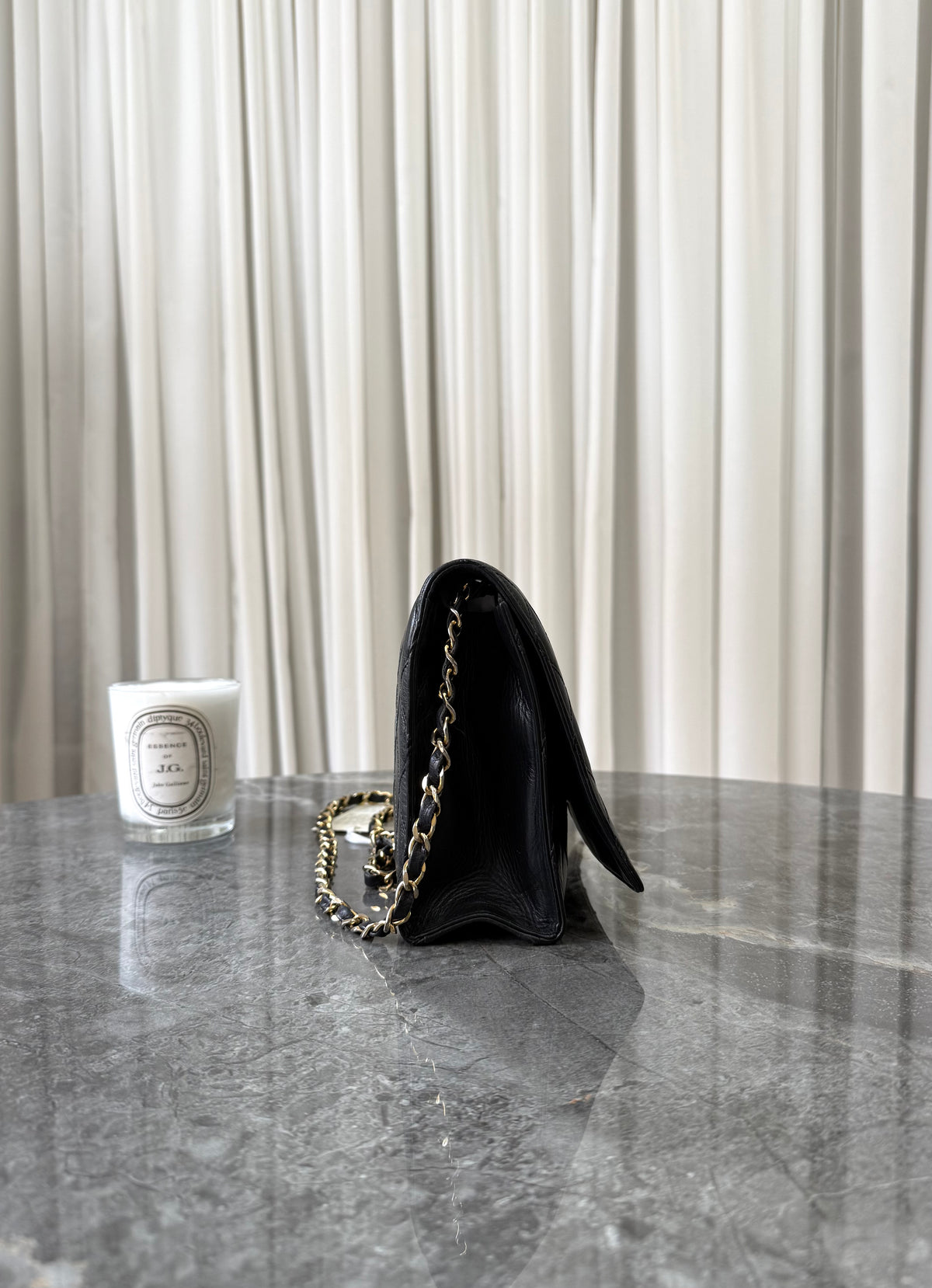 Chanel Single Flap z černé jehněčí kůže, CC twist lock, 24k zlatý hardware, foto 6