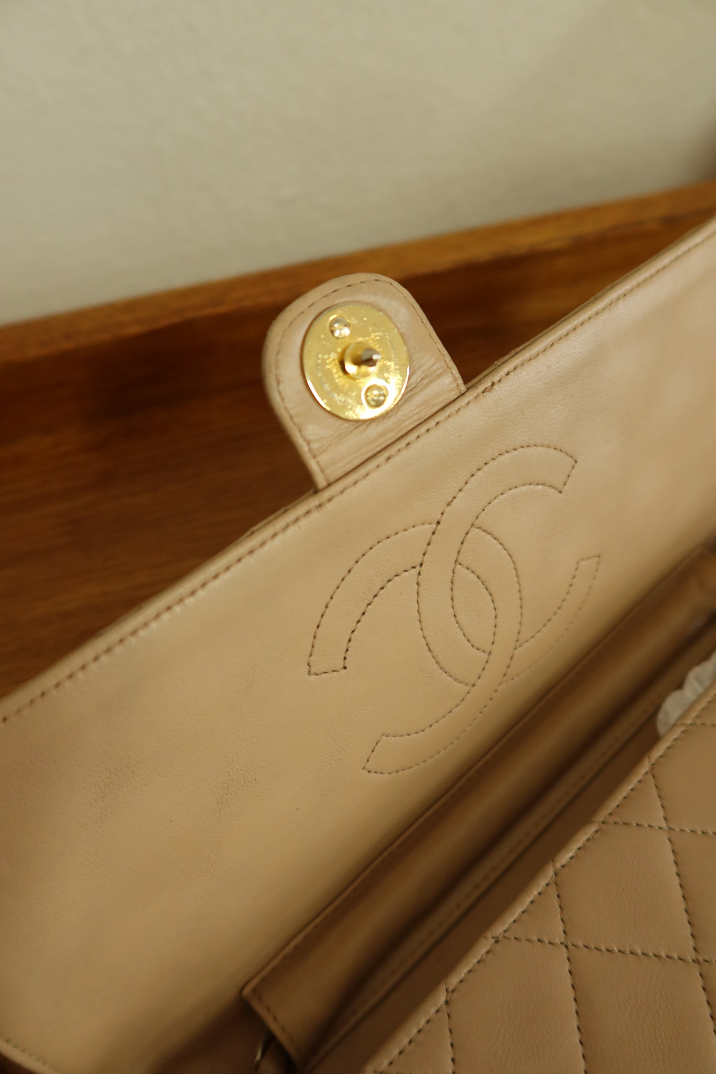CHANEL MOCHA LAMBSKIN SINGLE FLAP BAG