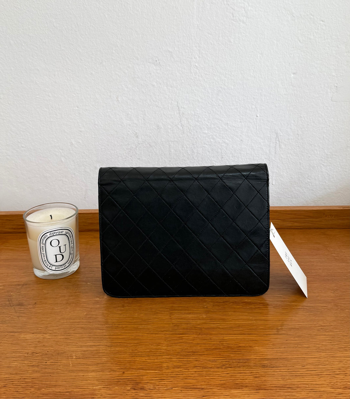 CHANEL CLASSIC SINGLE FLAP BAG LAMBSKIN BLACK 24K GOLD HW