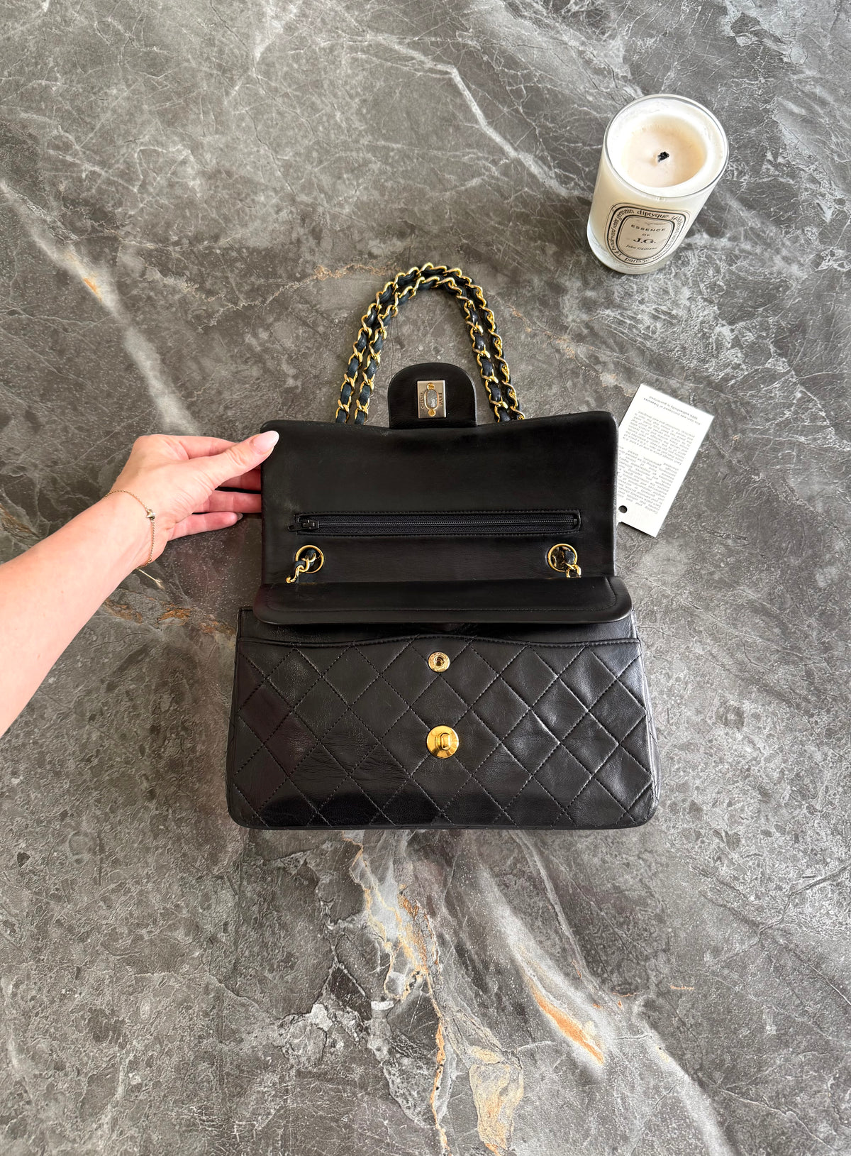 Chanel Classic Double Flap Bag Small Lambskin 24k Gold HW