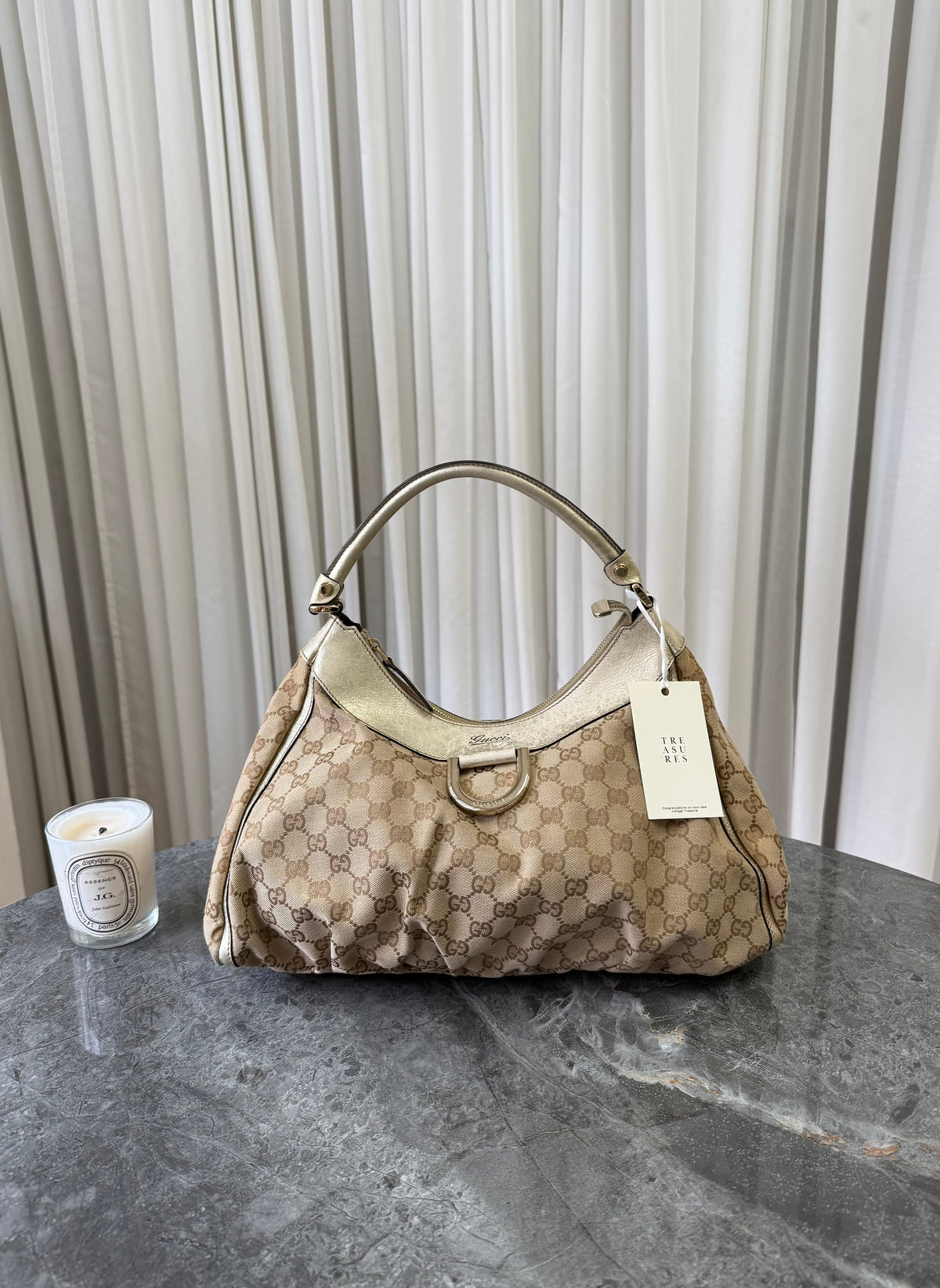 Gucci GG Monogram Abbey D Ring Shoulder Bag