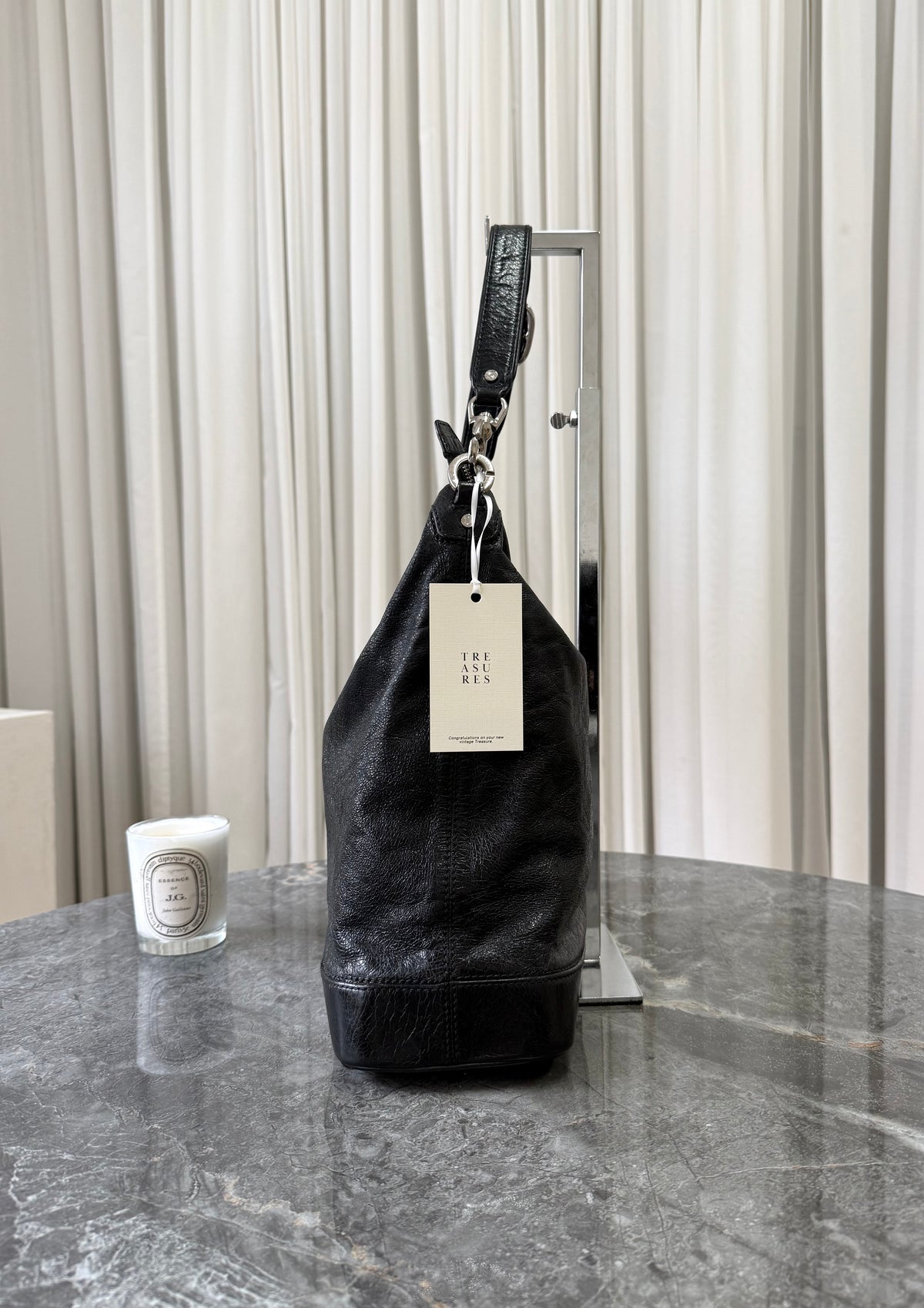 Celine Triomphe Hobo Bag Black