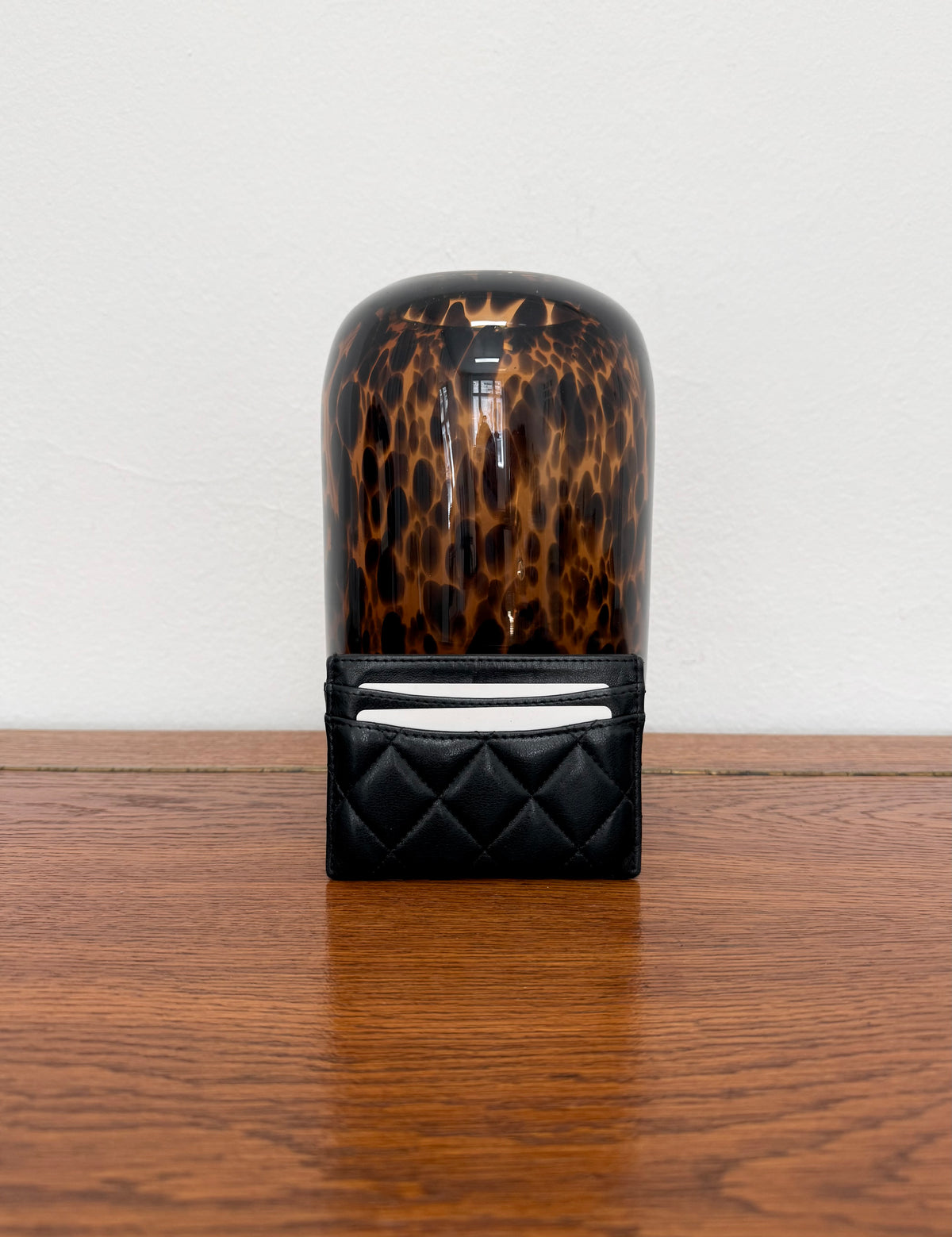 Chanel Classic Quilted Card Holder Lambskin Black Gold HW