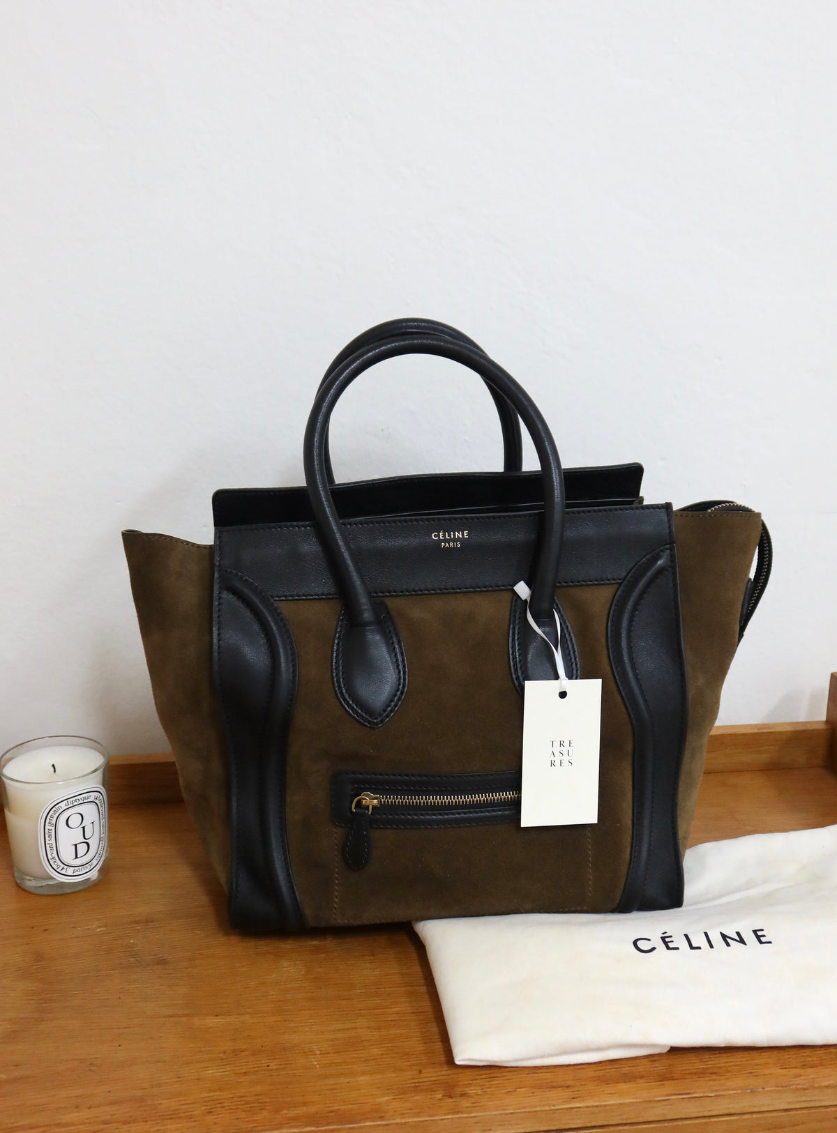 CELINE LUGGAGE BY PHOEBE PHILO SUEDE BAG