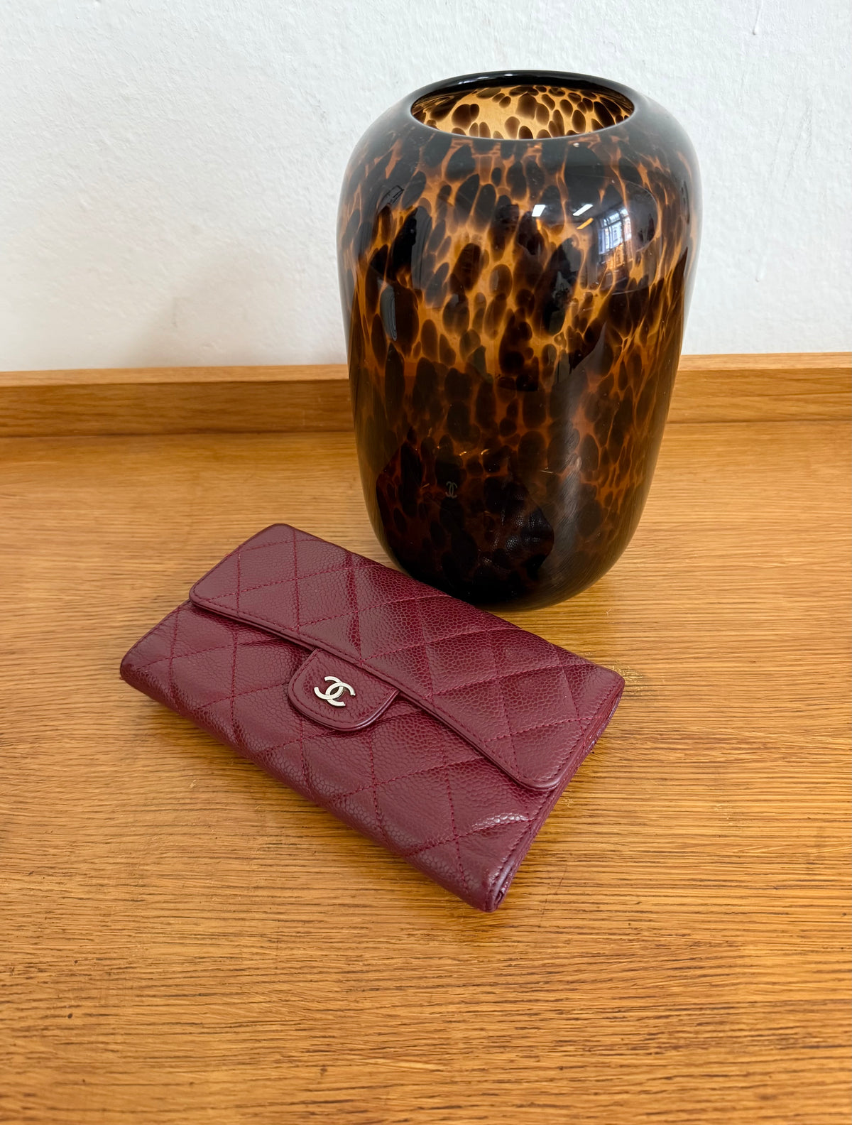 CHANEL CAVIAR LONG WALLET BURGUNDY