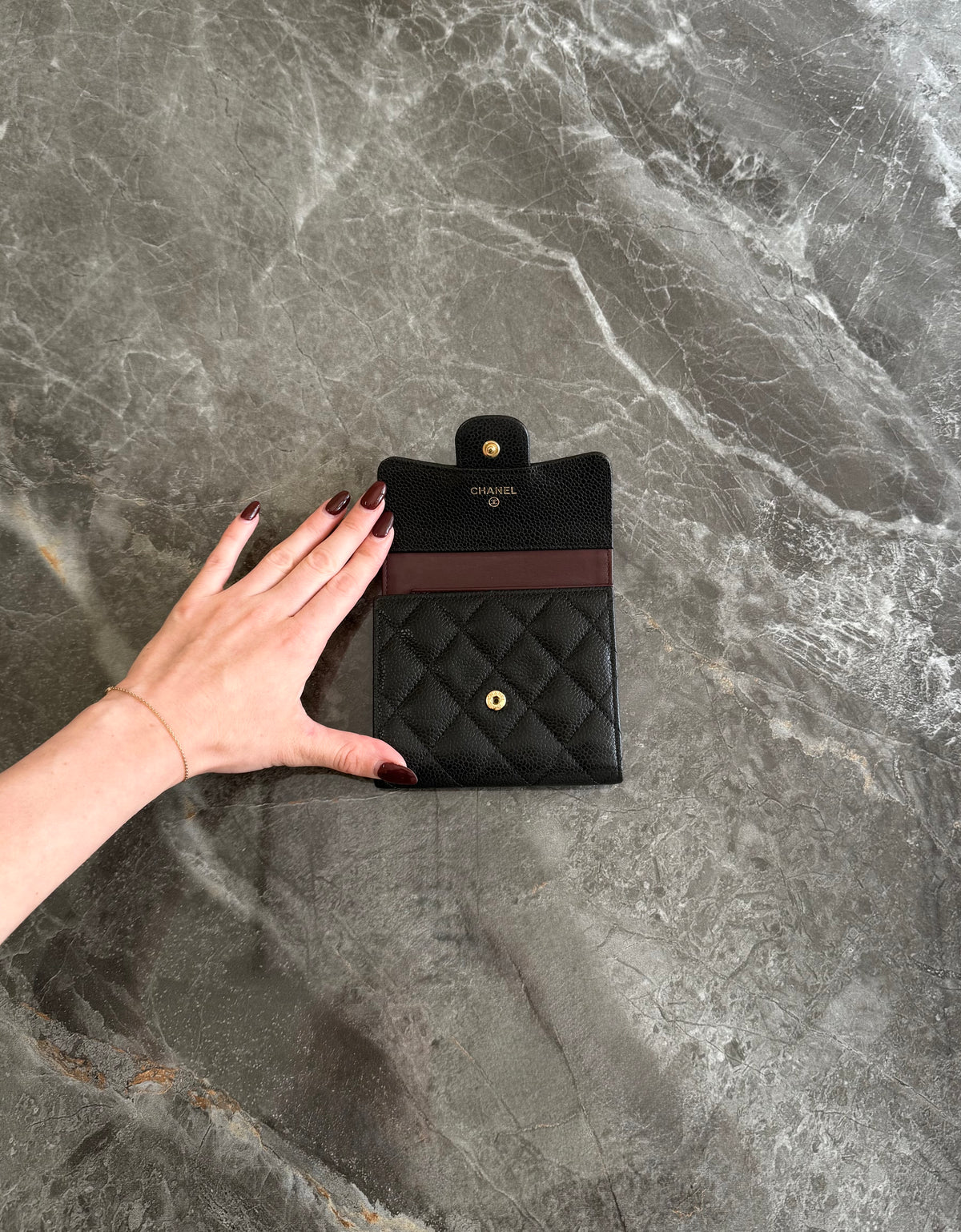 Chanel Caviar Wallet Gold HW Series 24