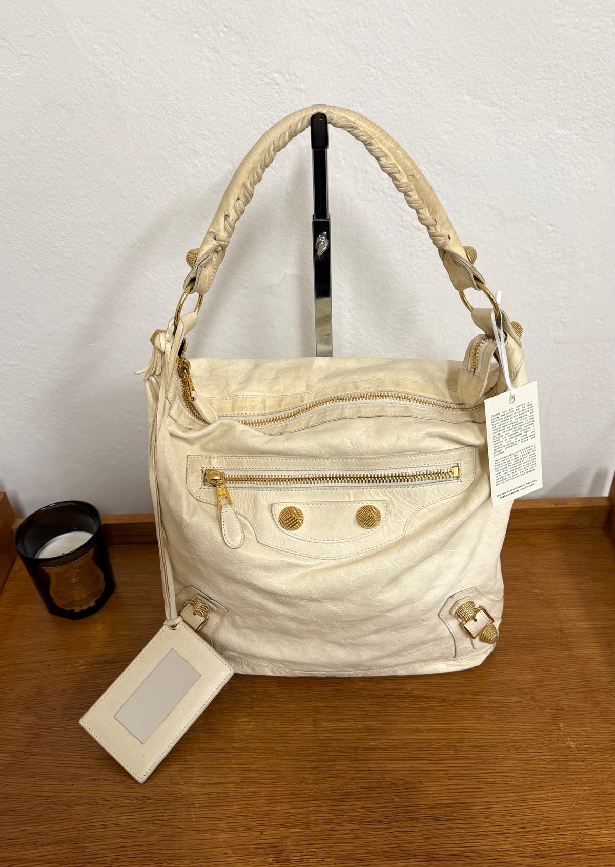 Vintage Balenciaga Day hobo bag ve světle žluté barvě, foto 11