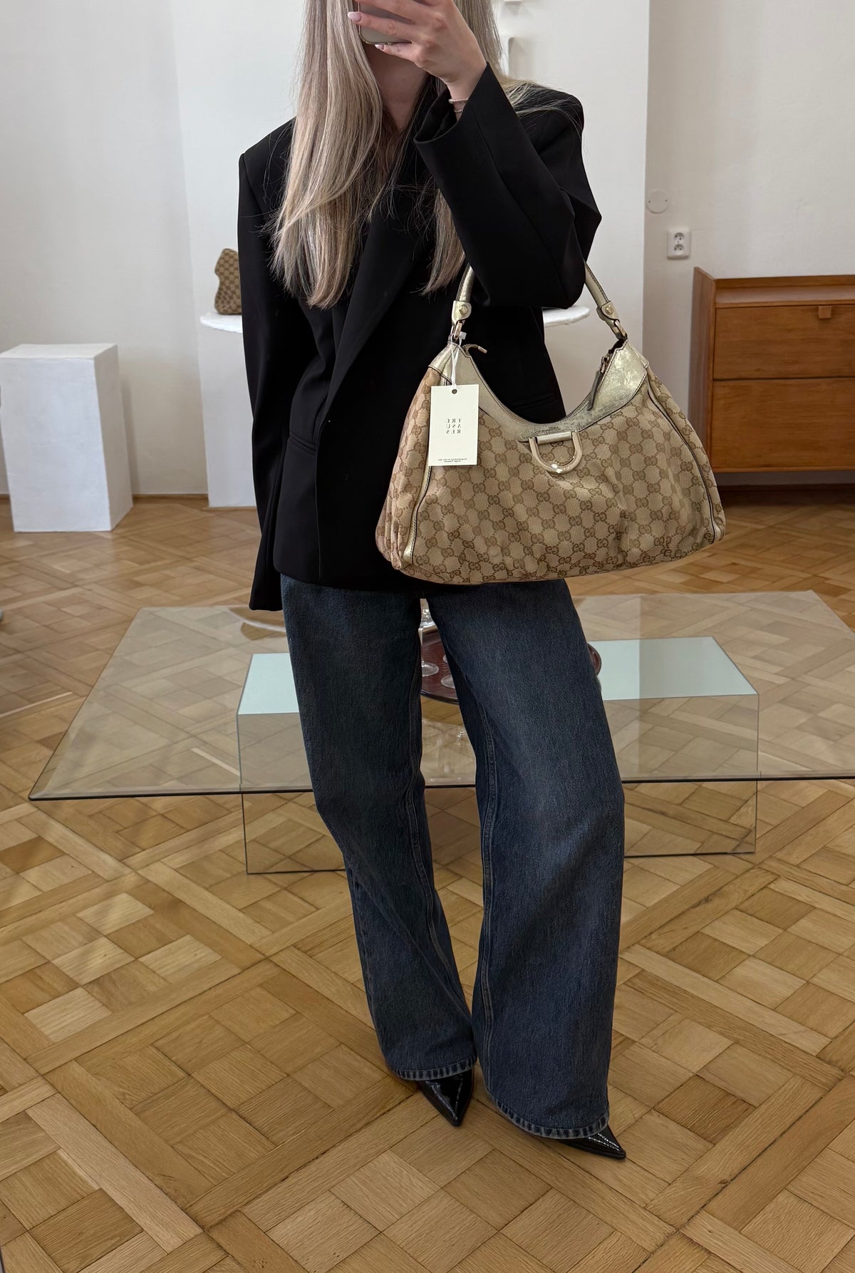 Gucci GG Monogram Abbey D Ring Shoulder Bag