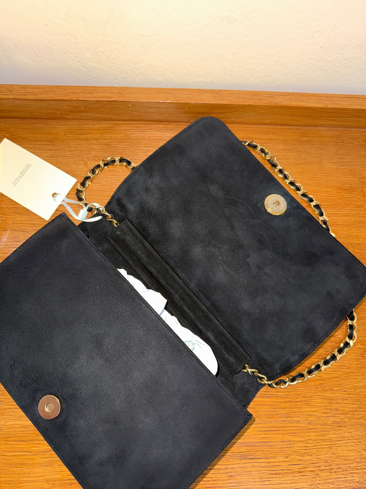 CHANEL SUEDE FULL FLAP BLACK