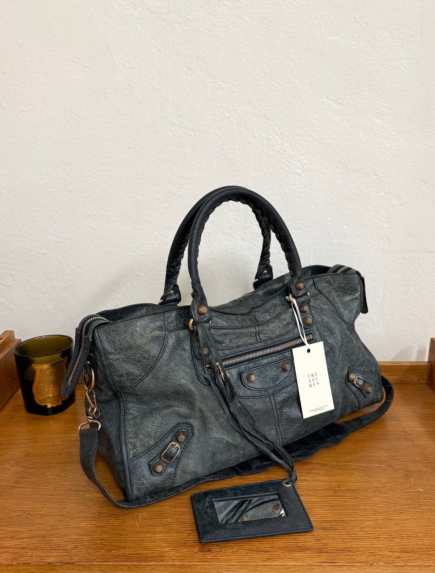 BALENCIAGA CITY BAG GREY-GREEN