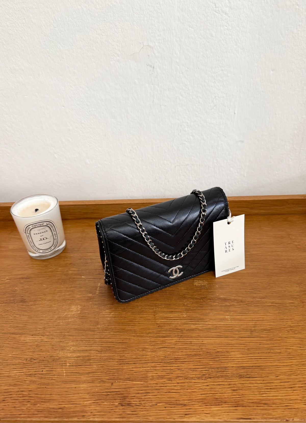 CHANEL WOC BLACK LAMBSKIN SILVER HW