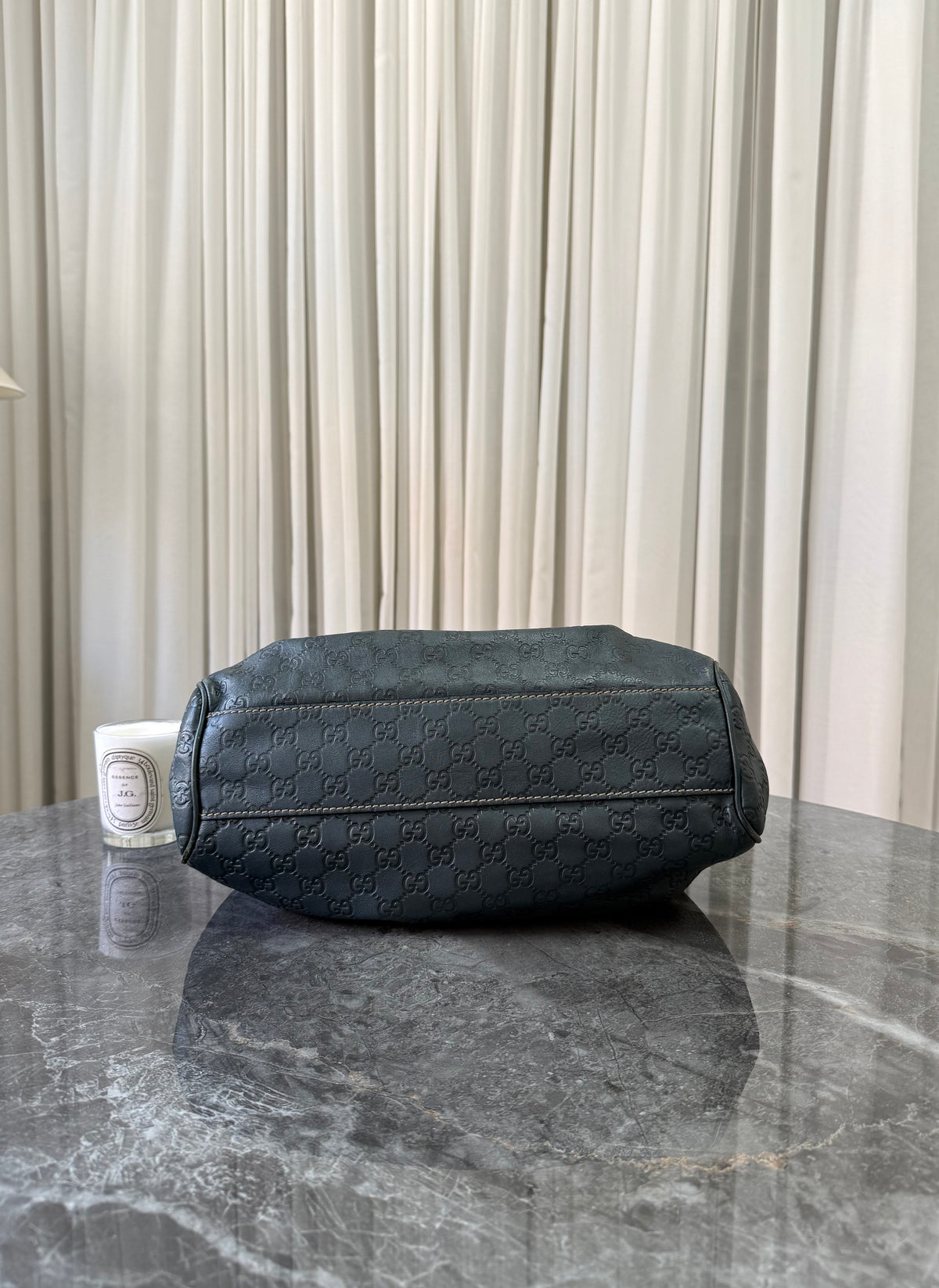 Gucci Sukey tote ze zelenošedé Guccissima kůže, foto 9