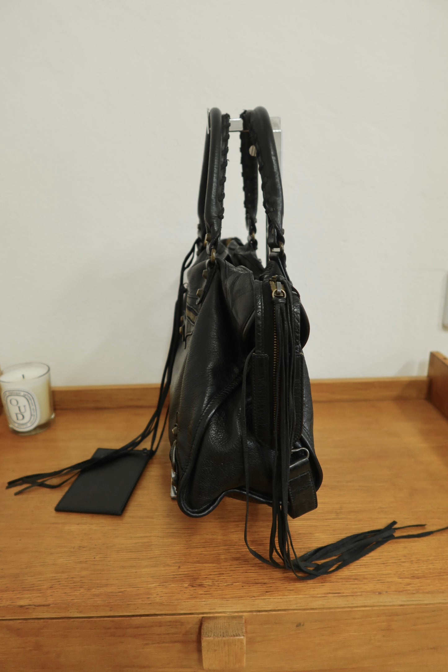 BALENCIAGA CITY BAG IN BLACK GOLD PATINA HW