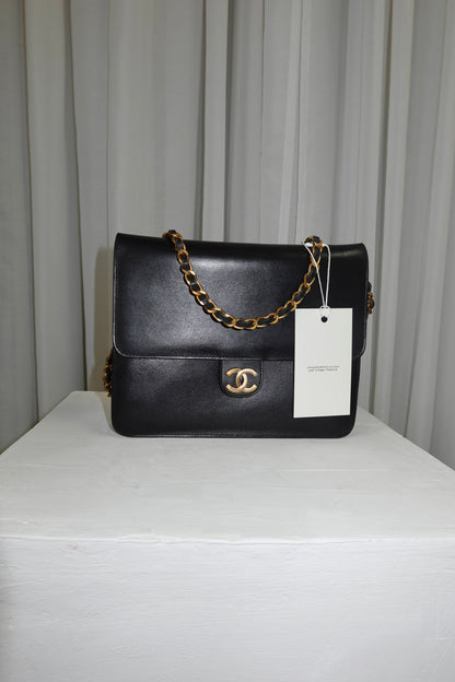 CHANEL BOX CALF SINGLE FLAP