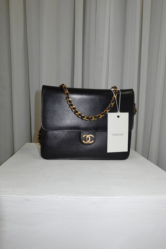 CHANEL BOX CALF SINGLE FLAP