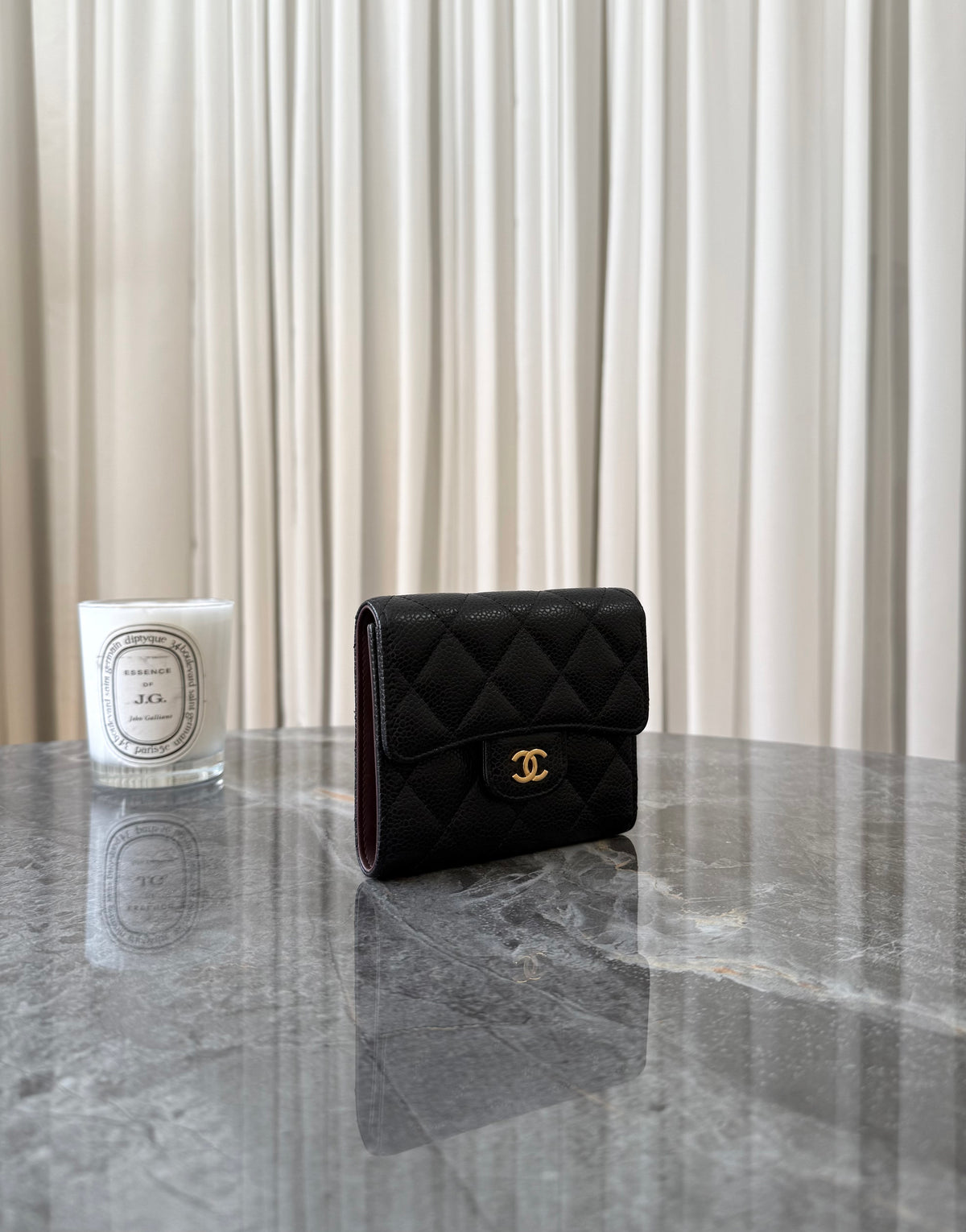 Chanel Caviar Wallet Gold HW Series 24