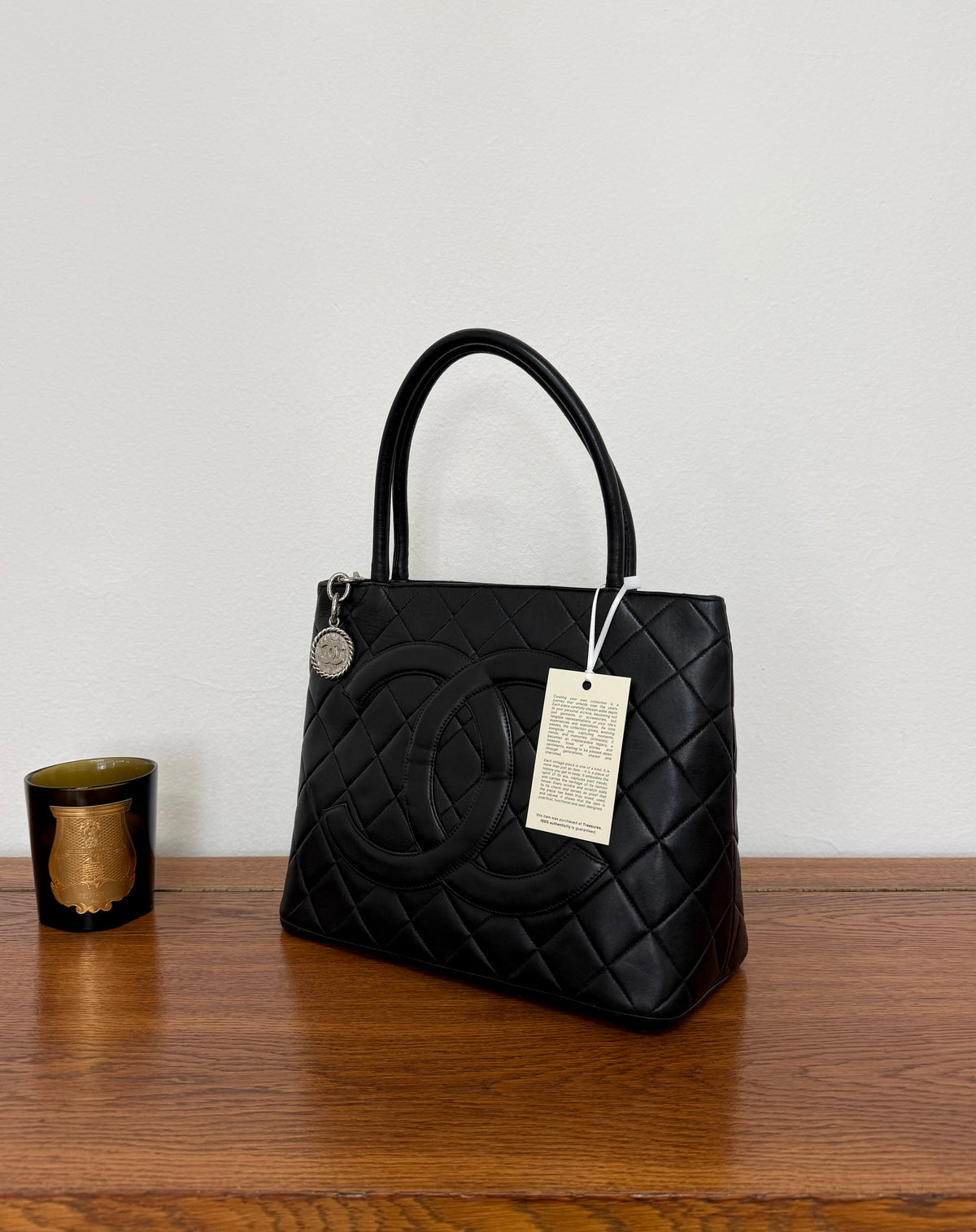 Chanel Medallion Tote Lambskin Silver HW