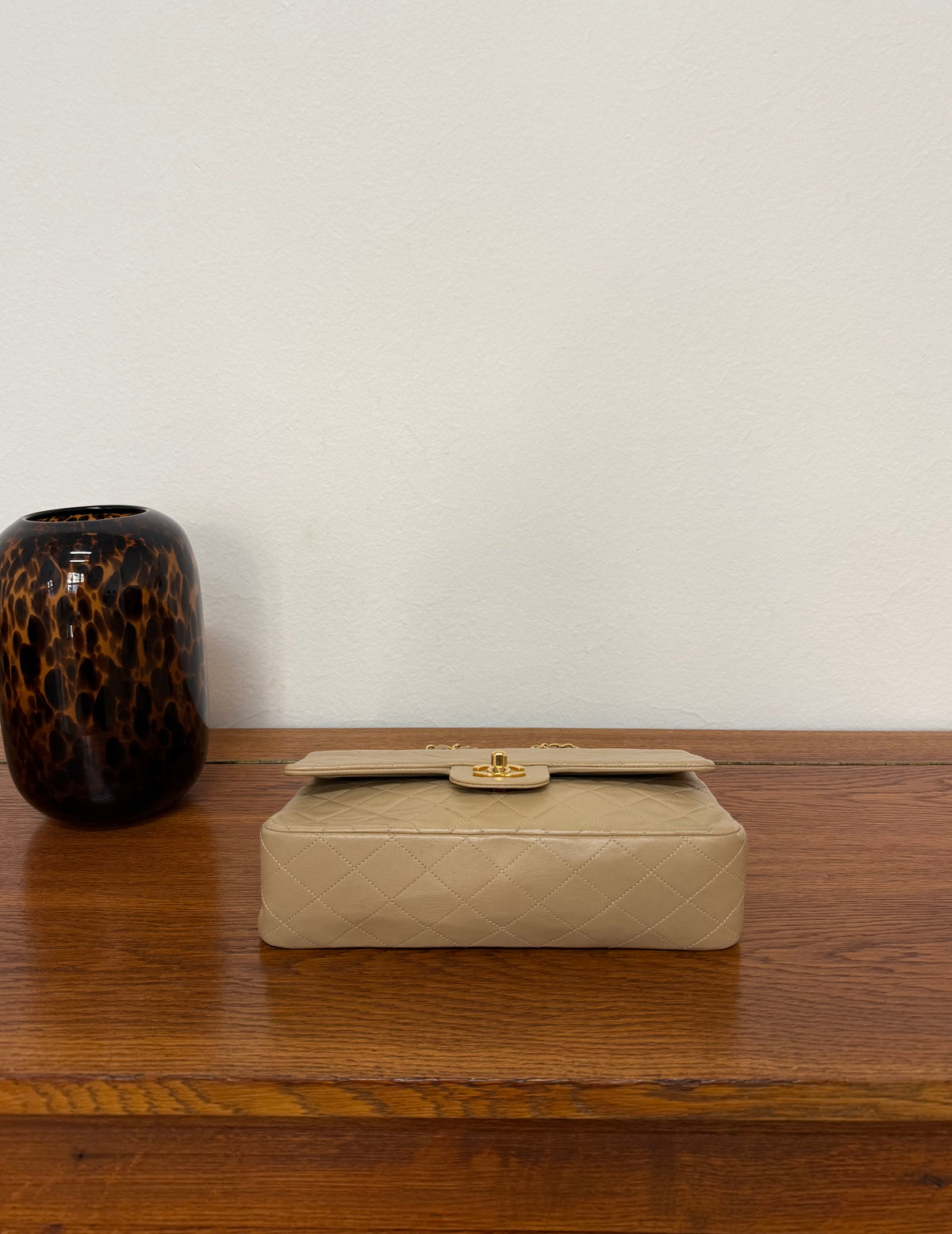 Chanel Classic Double Flap Bag Medium Beige 24K Gold HW