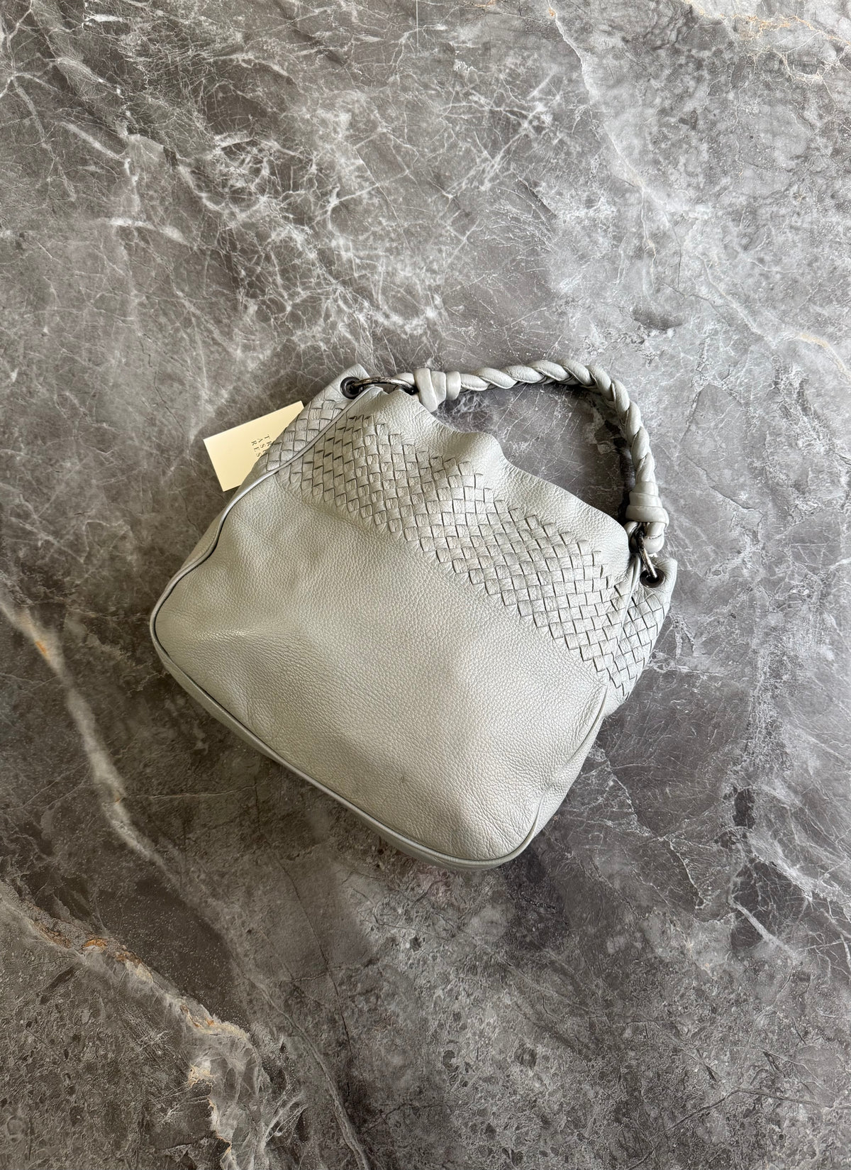 Bottega Veneta hobo bag in light grey Intrecciato leather, photo 9