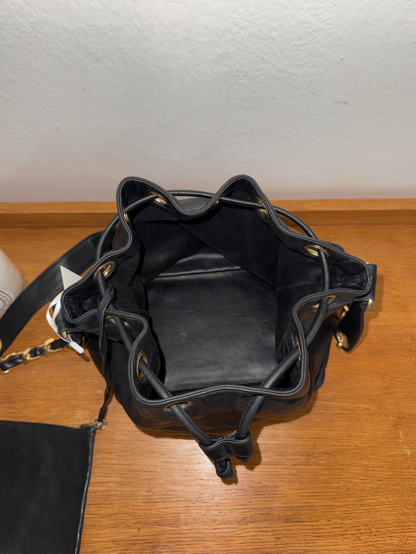 CHANEL BUCKET BAG CC LOGO & POUCH