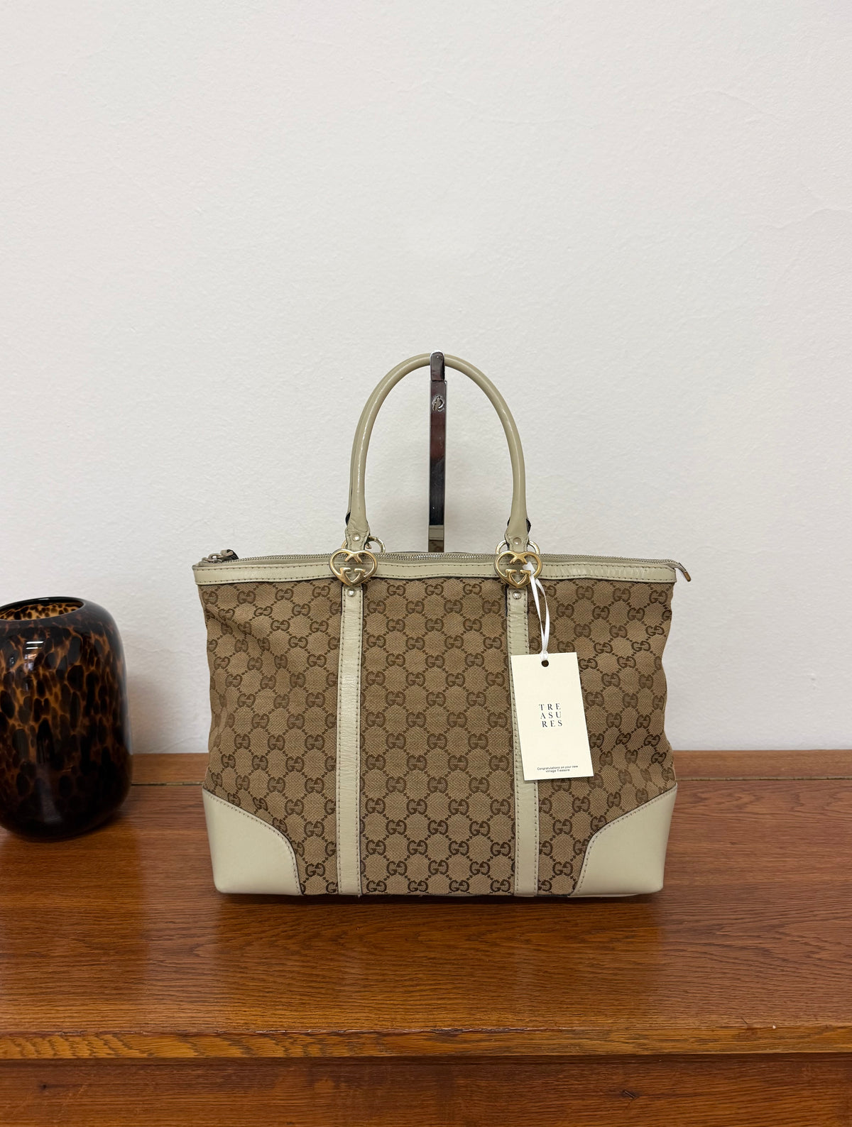 Gucci Heart GG Monogram Shopper Tote Bag