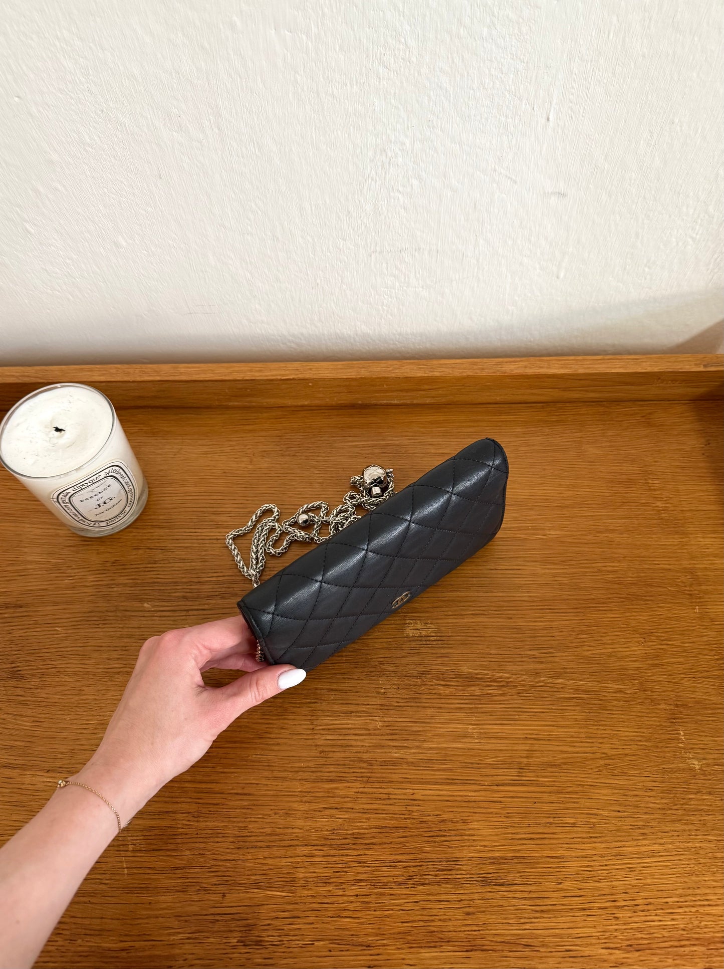 CHANEL CLASSIC LONG WALLET LAMBSKIN BLACK