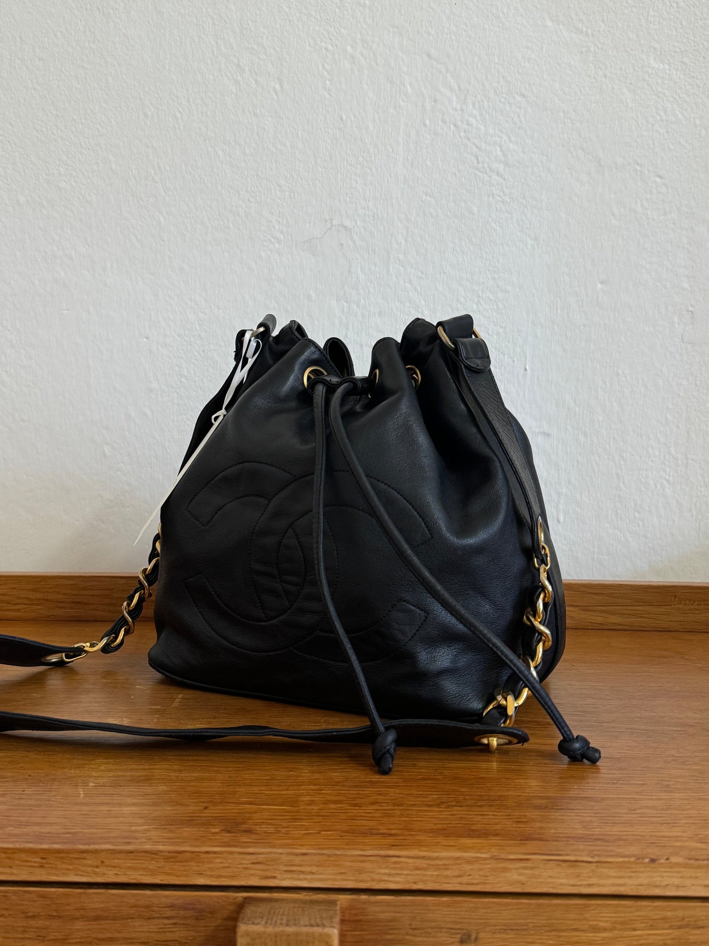 CHANEL BUCKET BAG CC LOGO & POUCH