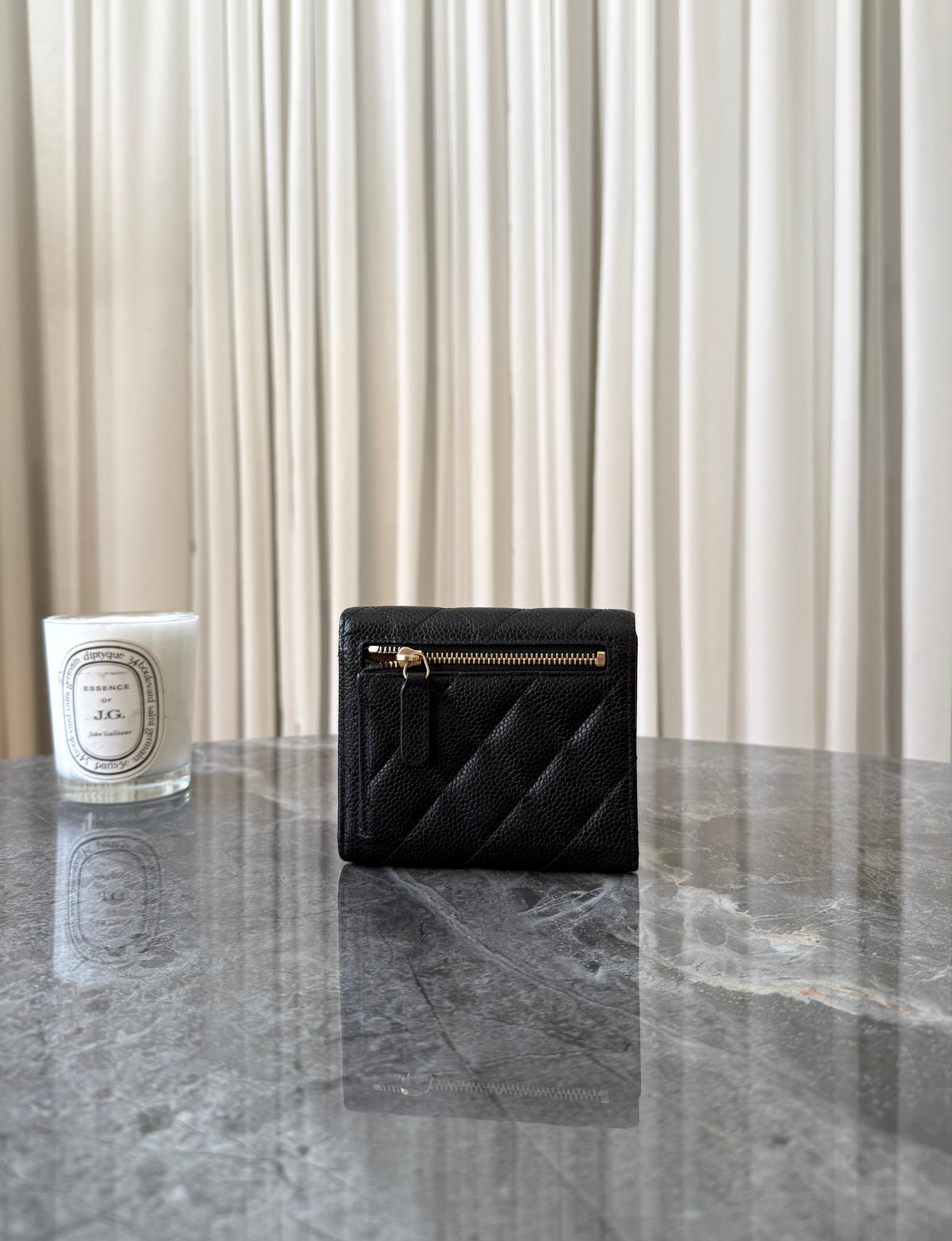 Chanel Caviar Wallet Gold HW Series 24