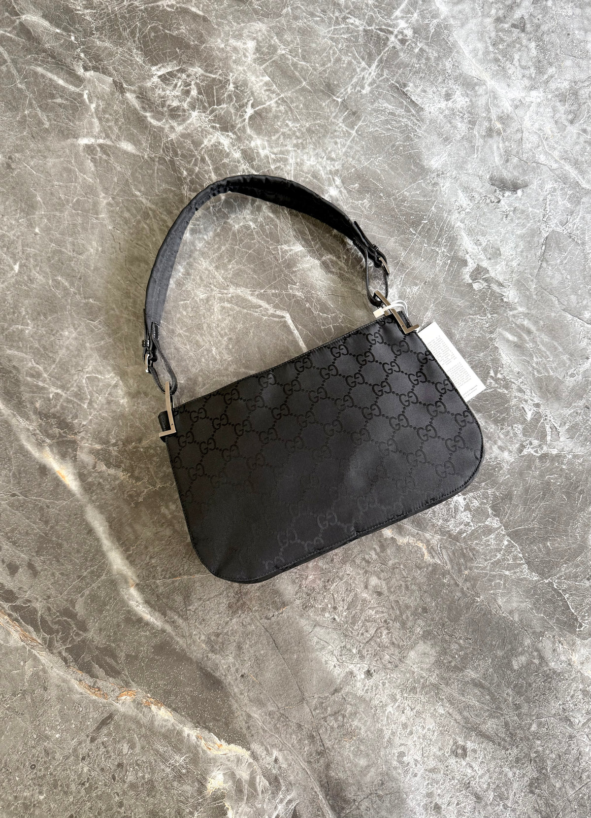 Gucci hobo bag in black GG canvas with silver hardware, photo 8