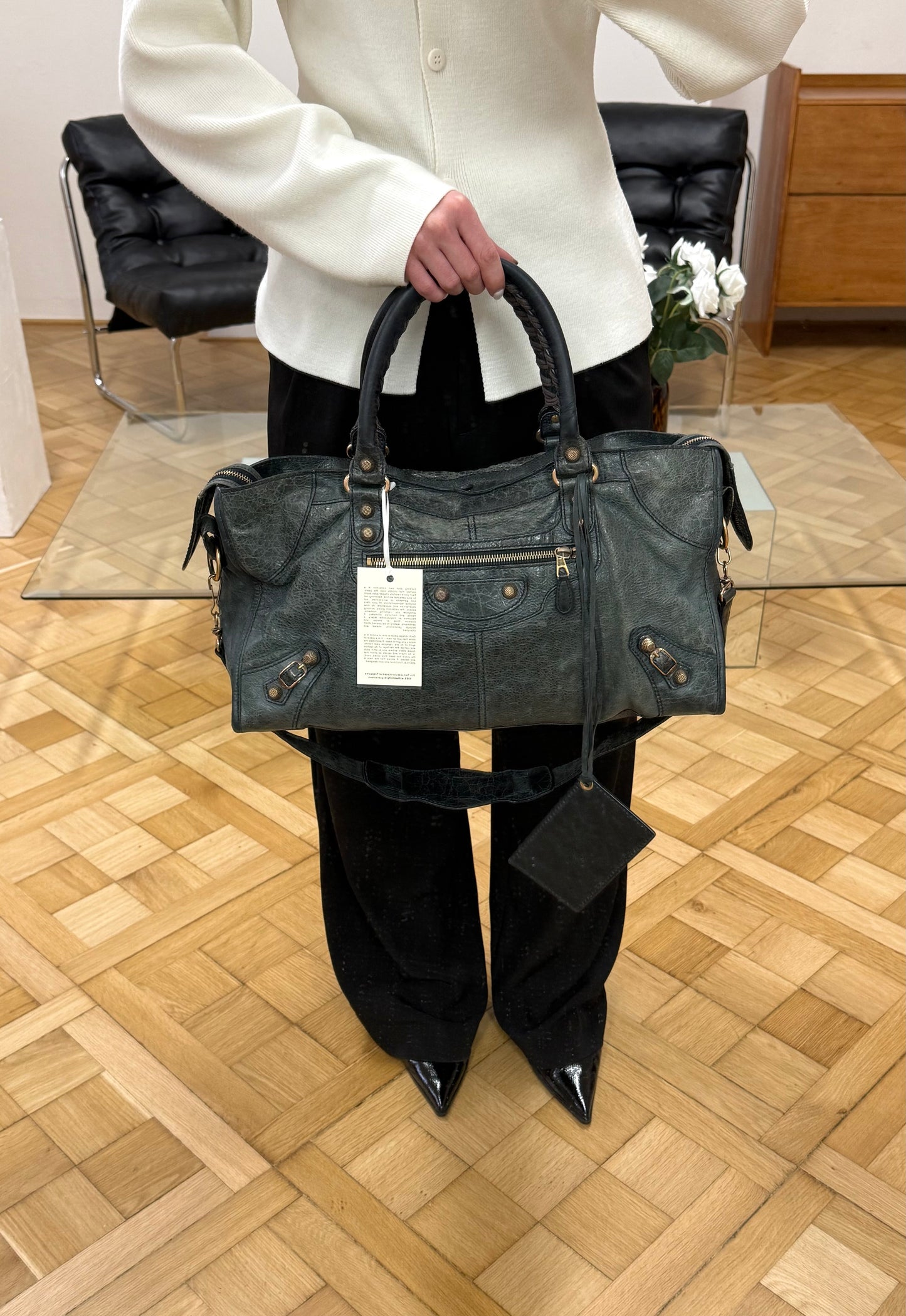 BALENCIAGA CITY BAG GREY-GREEN